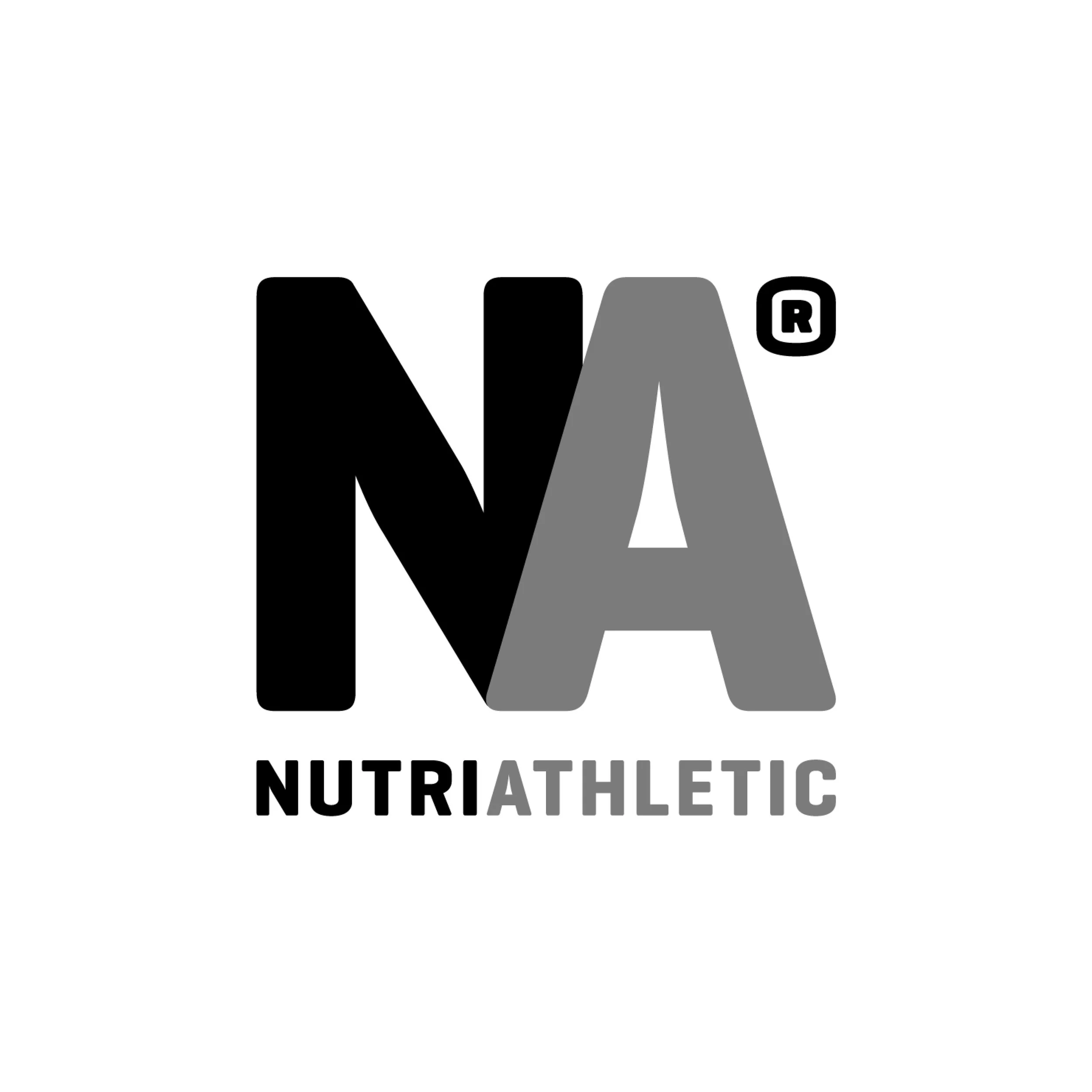 Logo of NutriAthletic featuring black, gray, and white text with a registered trademark symbol.