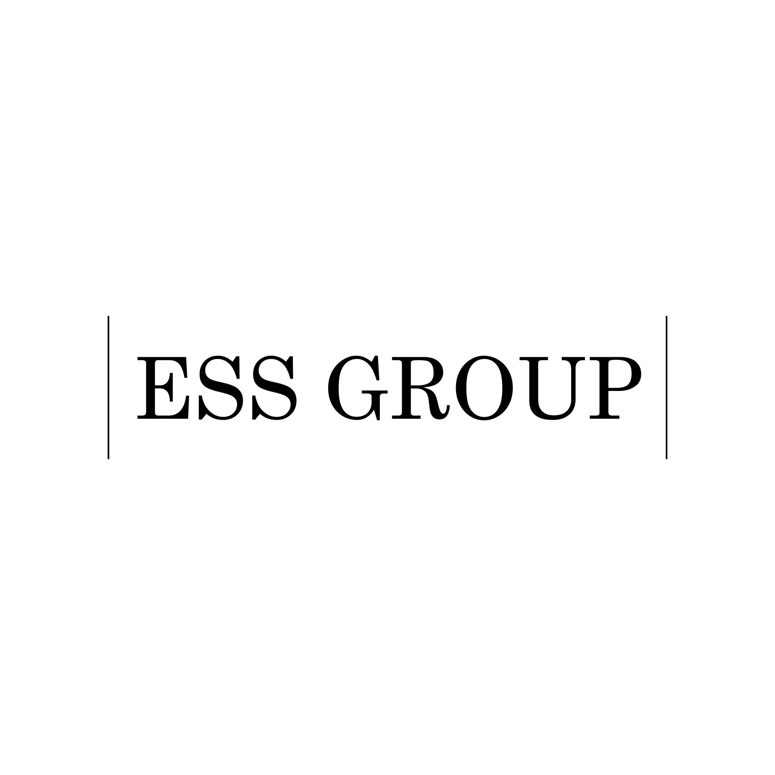 The logo of Ess Group, featuring black text with a minimalistic design on a white background.