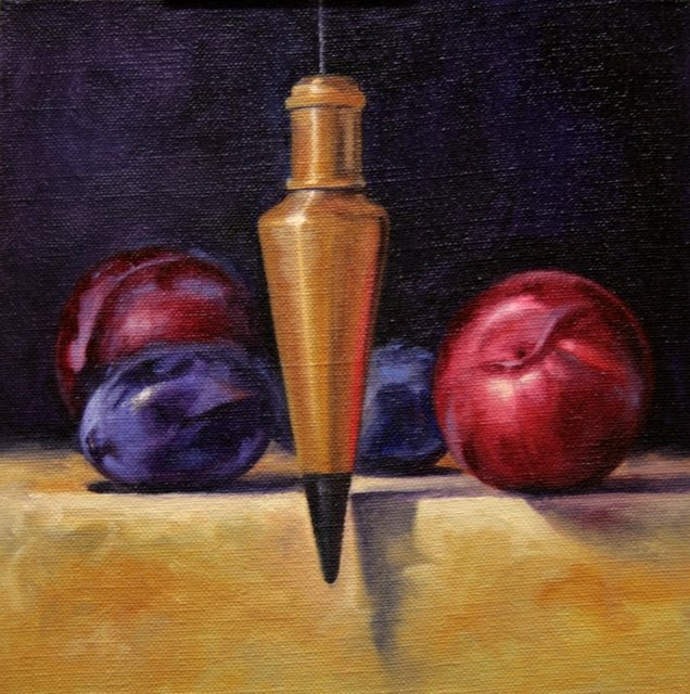 Plum Bob, oil on canvas, 8" x 8"