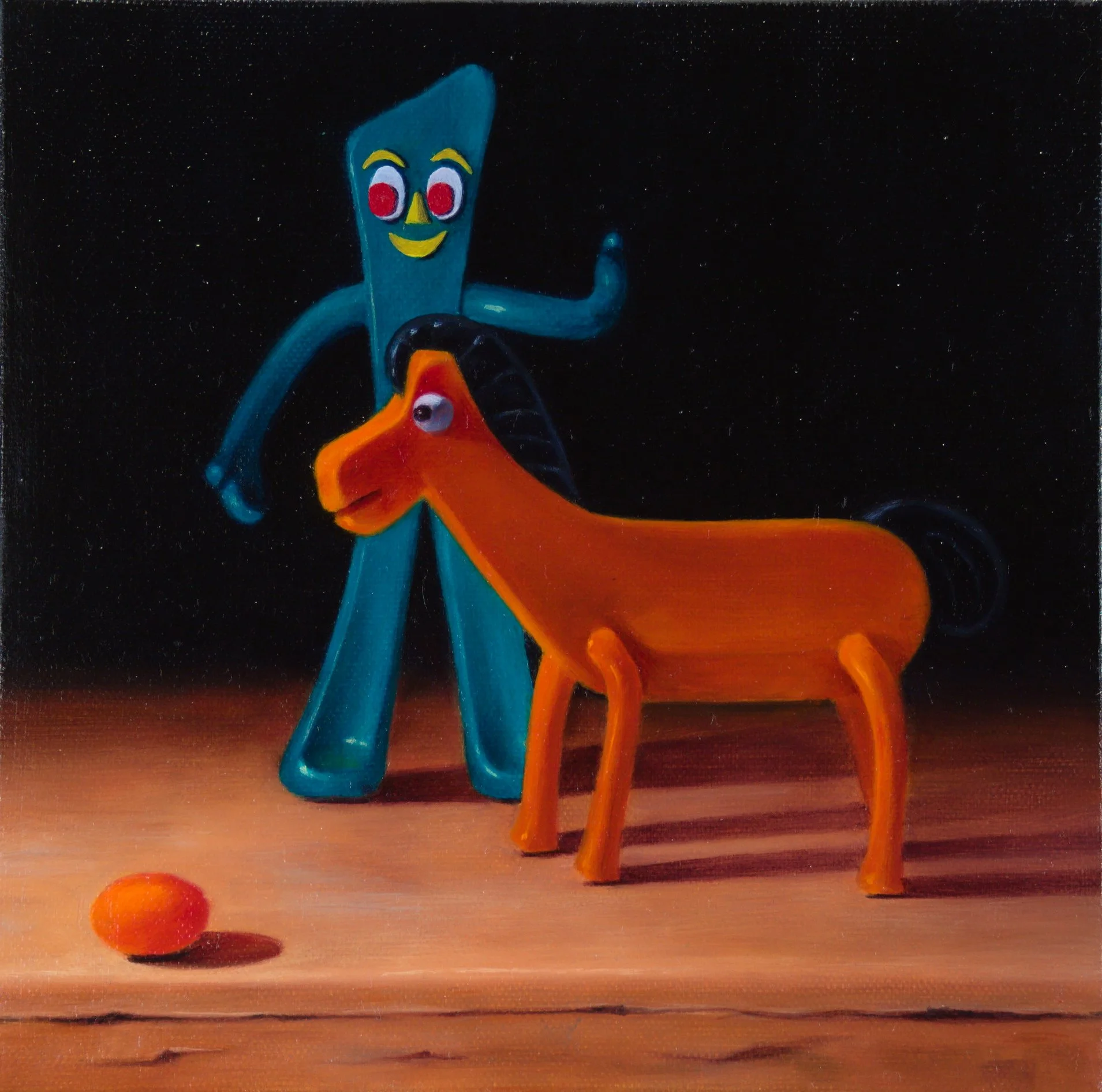 Bad Pokey! - Oil on canvas, 8" x 8"