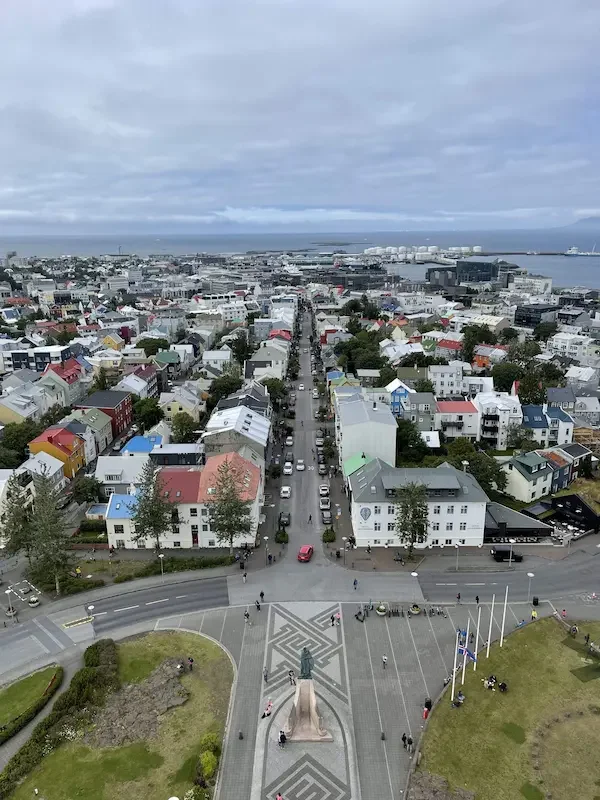 city of reykjavik from a higher building