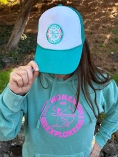 Rainbow Logo Teal Trucker Hat