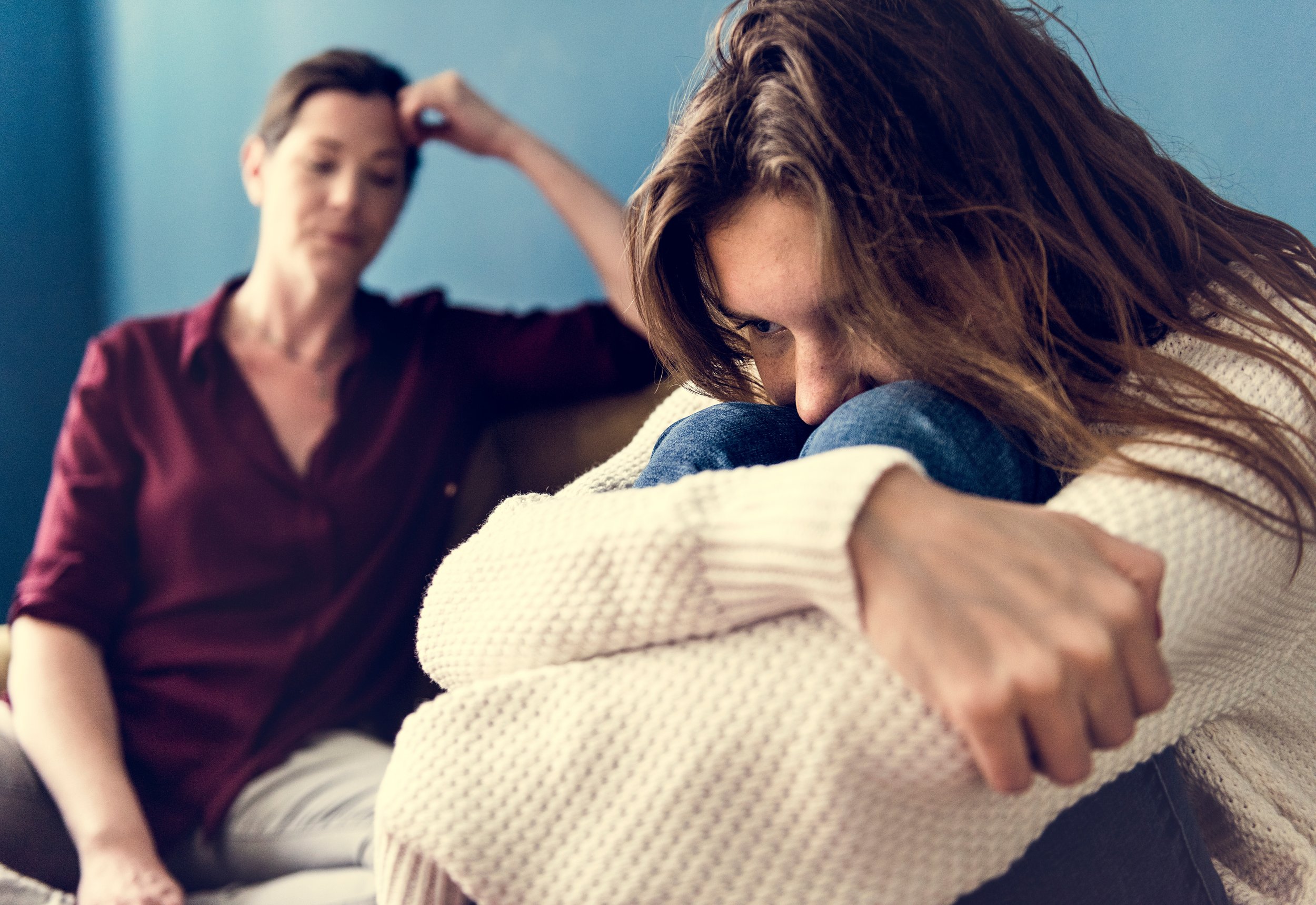 Mother and Teen facing conflict