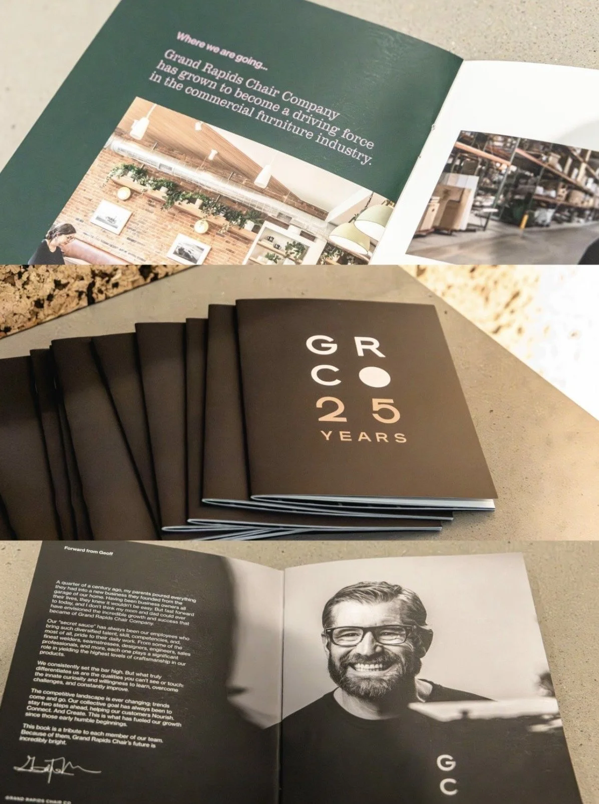 25th Anniversary commemorative book for Grand Rapids Chair Co. 