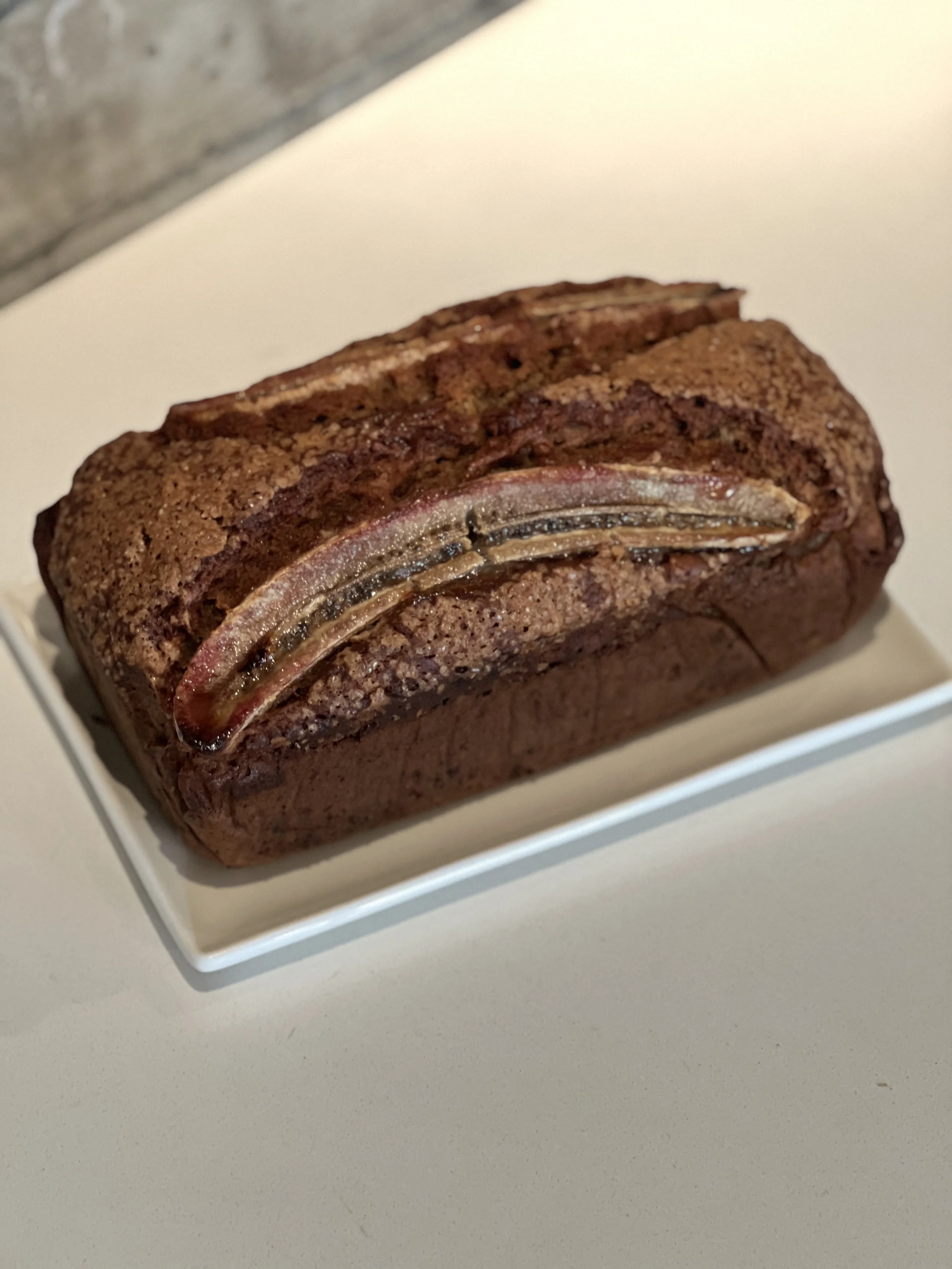 brown butter + labneh banana bread cake