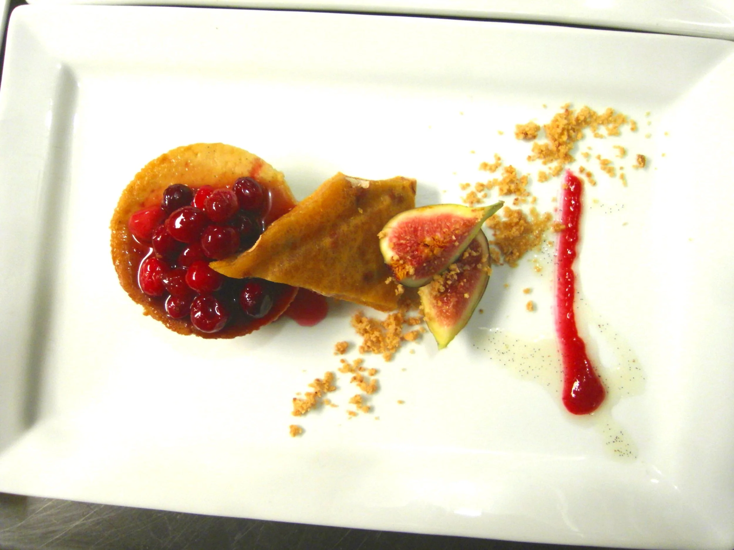 ‘Caveman Blue’ Cheesecake, Hazelnut Brittle, Cranberry Compote, Vanilla Bean-Mission Fig