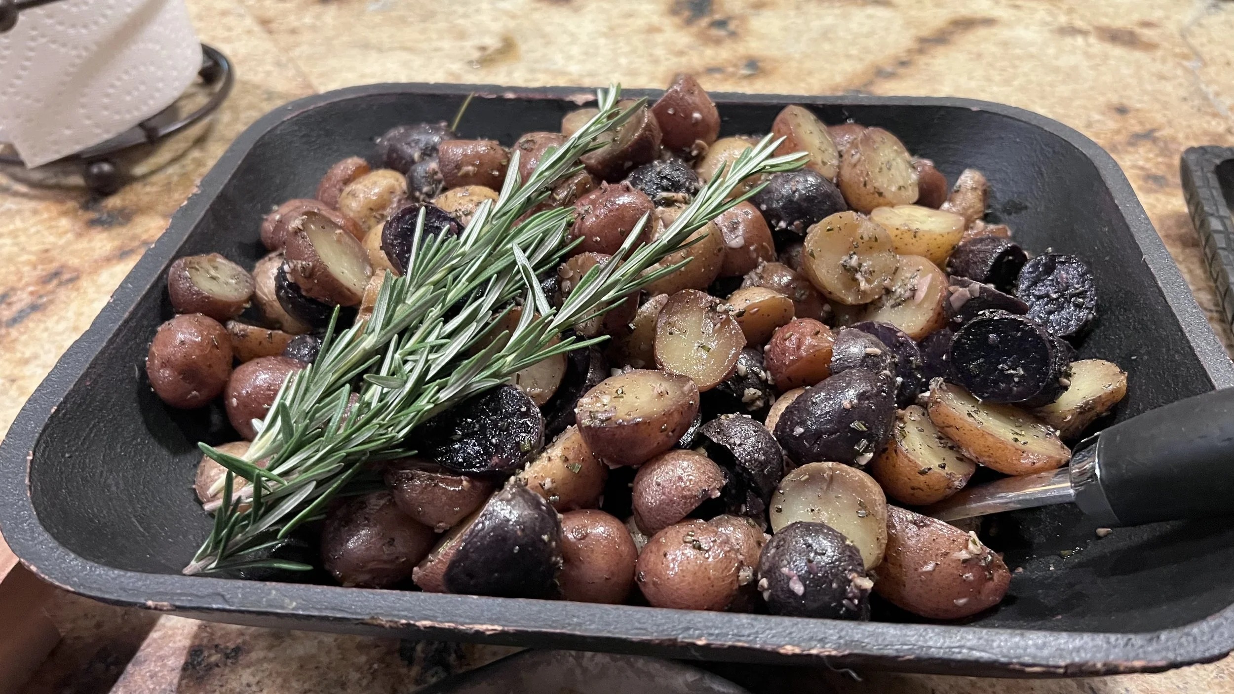 Braised Rosemary Marble Potatoes