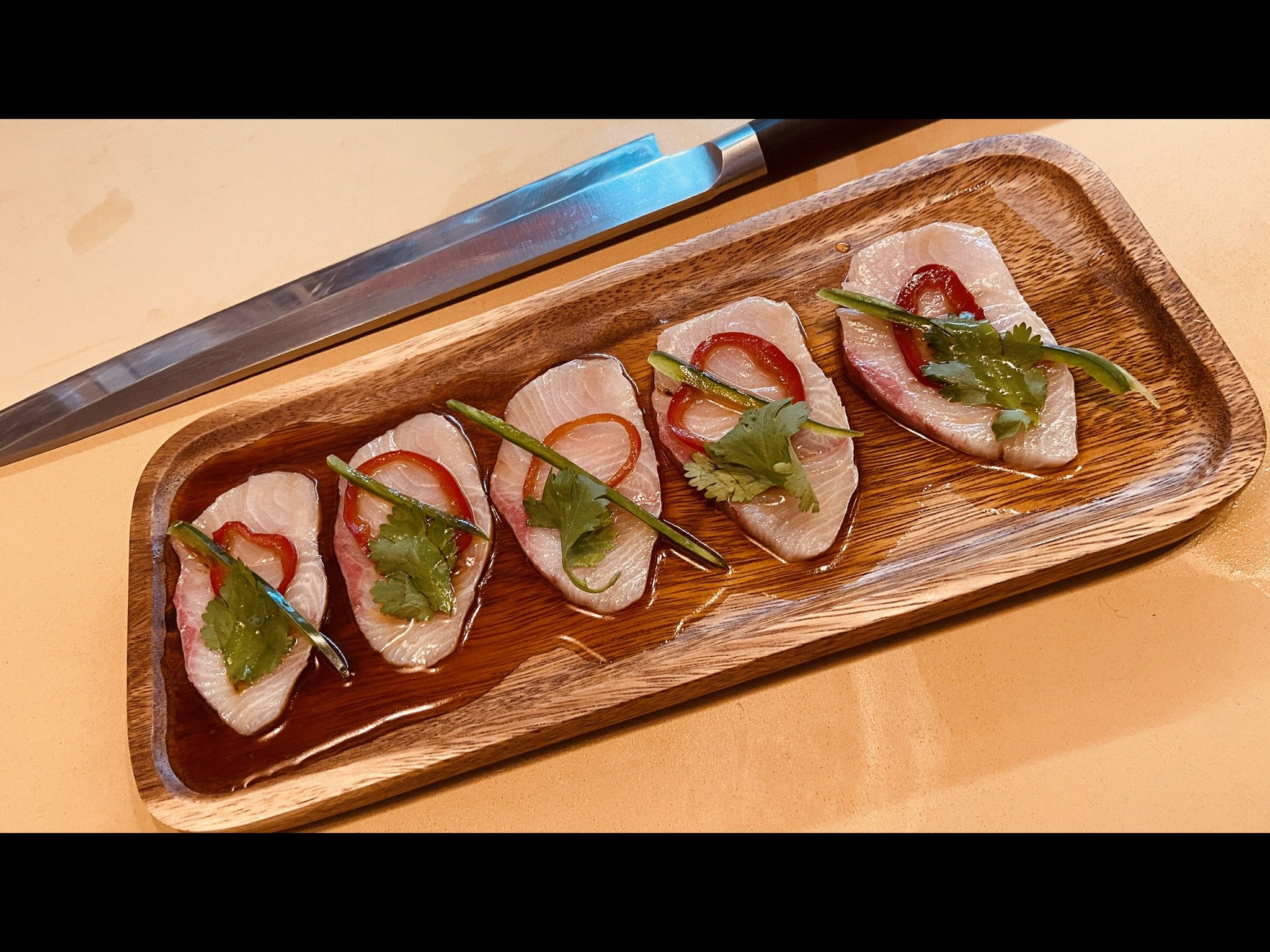 Wild Hamachi, Fresno Chili, Cilantro, Yuzu Ponzu