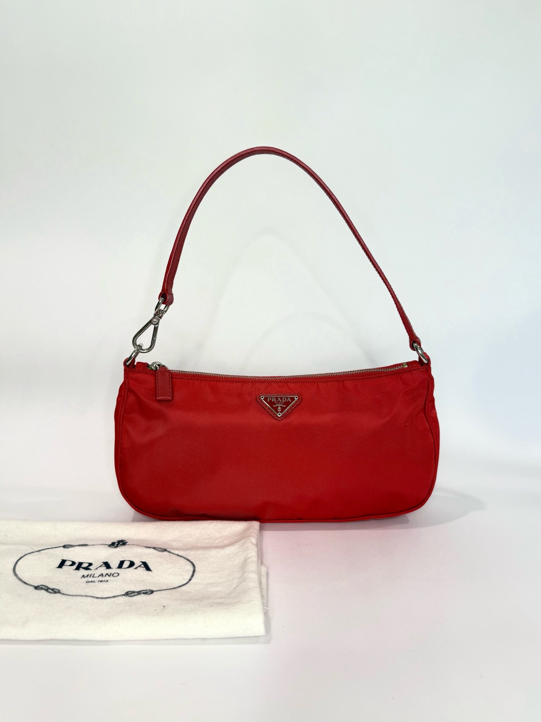 Prada Red Nylon Pochette