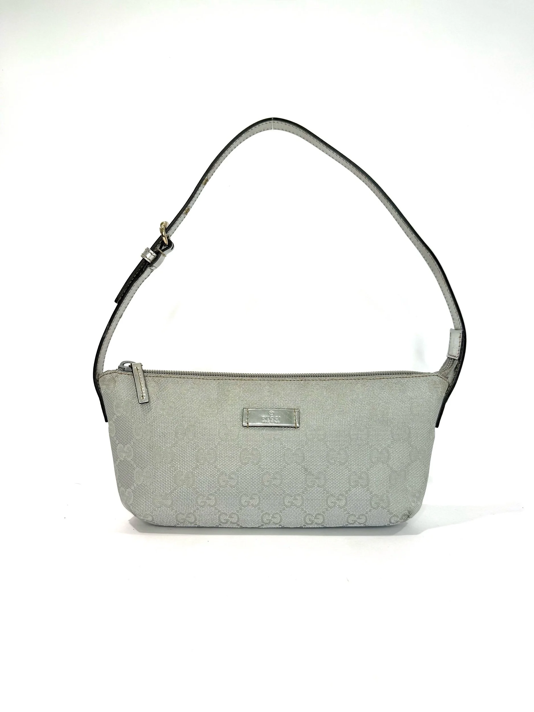 Gucci Silver Monogram Pochette