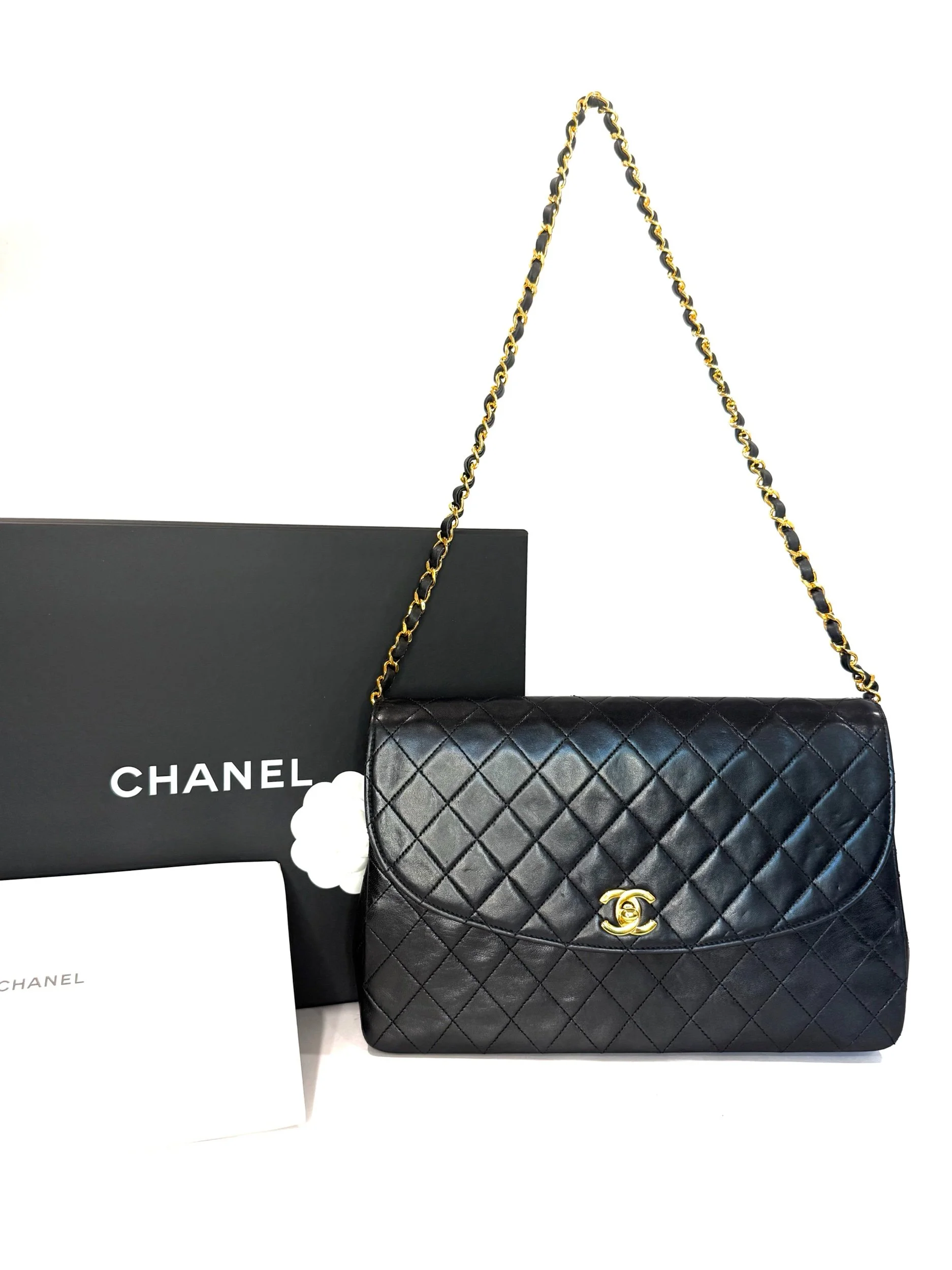 Chanel Lambskin Single Flap Shoulder Bag