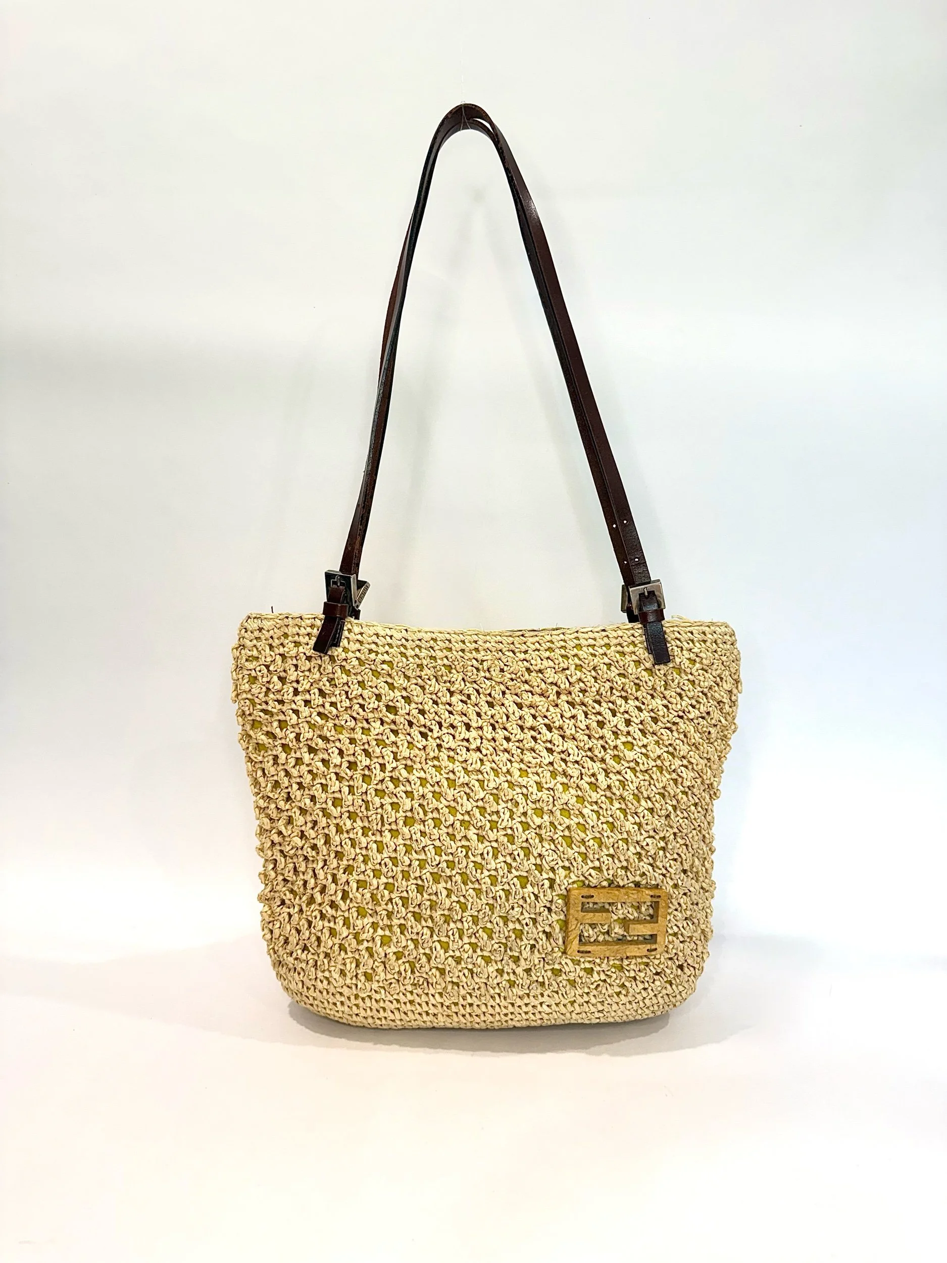 Fendi Raffia Knit Tote Bag