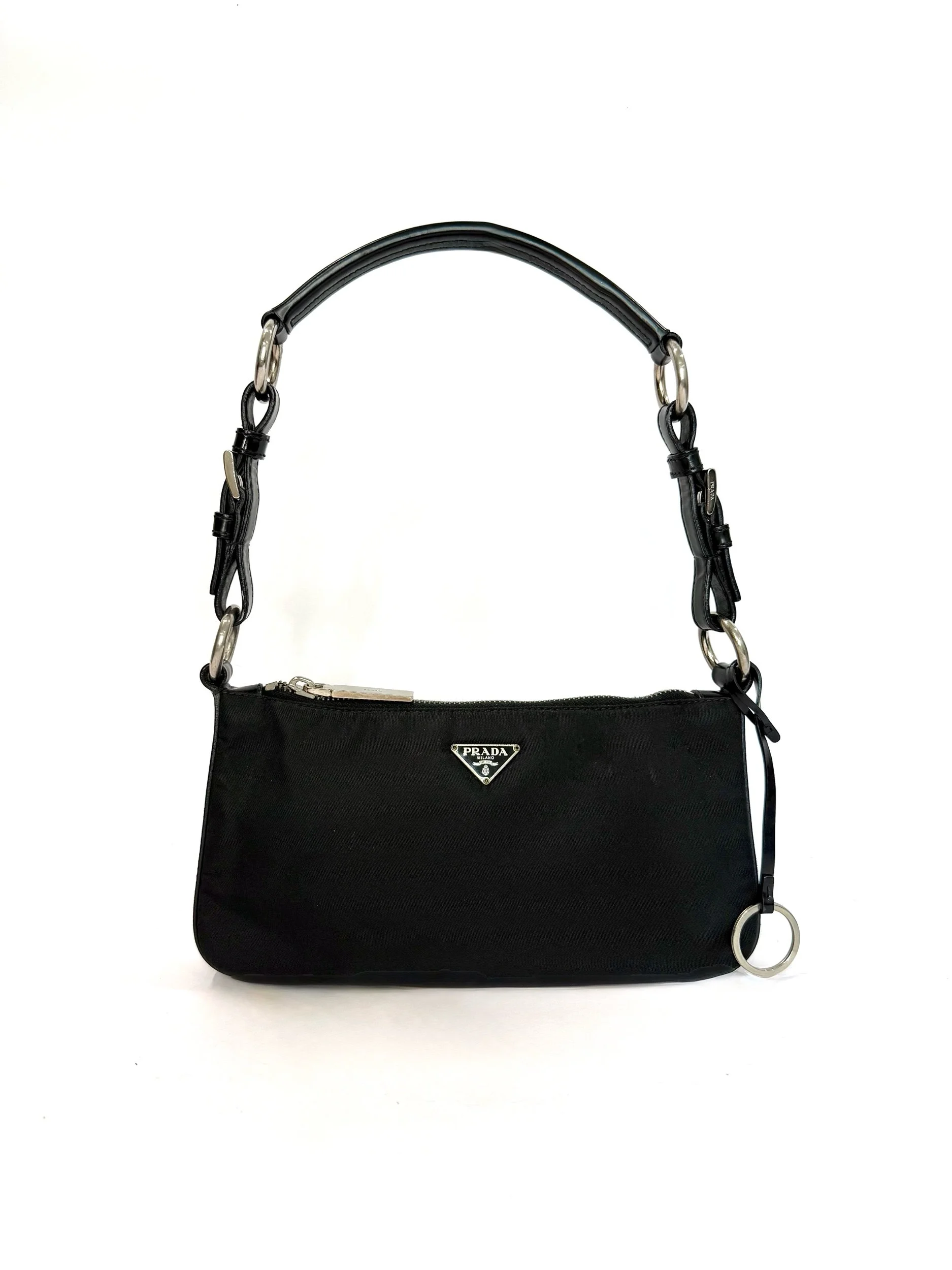 Prada Nylon and Leather Shoulder Bag