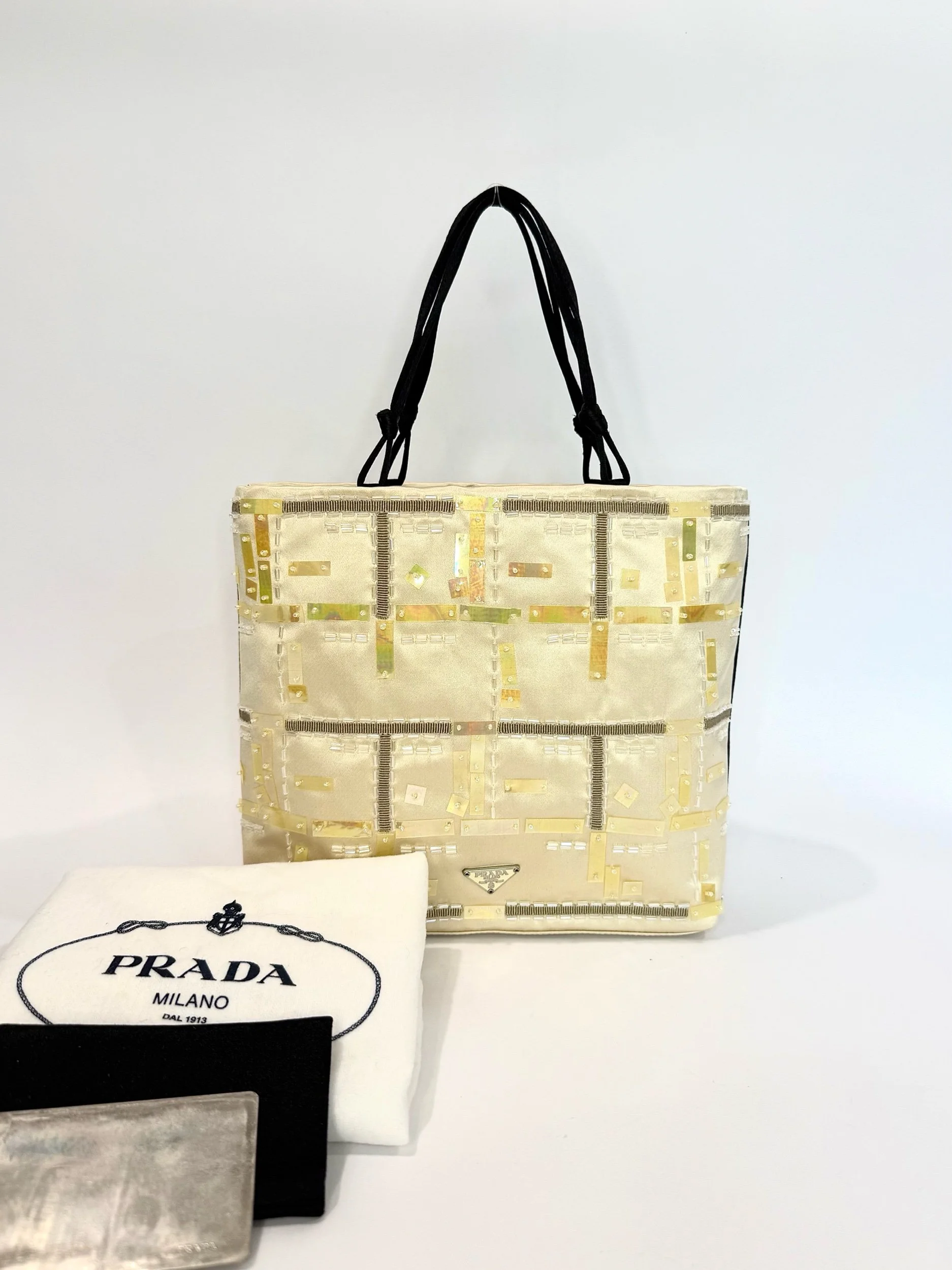 Prada Yellow Beaded Mini Tote