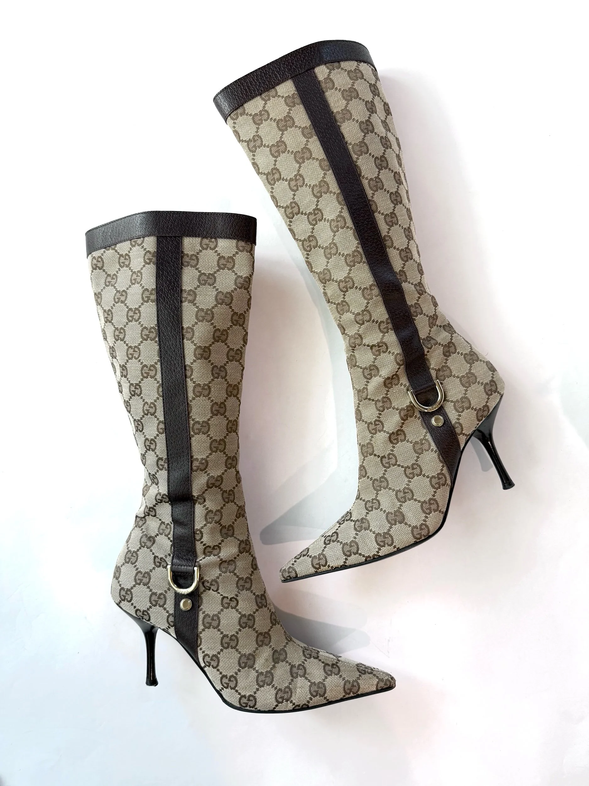 Gucci GG Monogram Abbey Boots, Size 7
