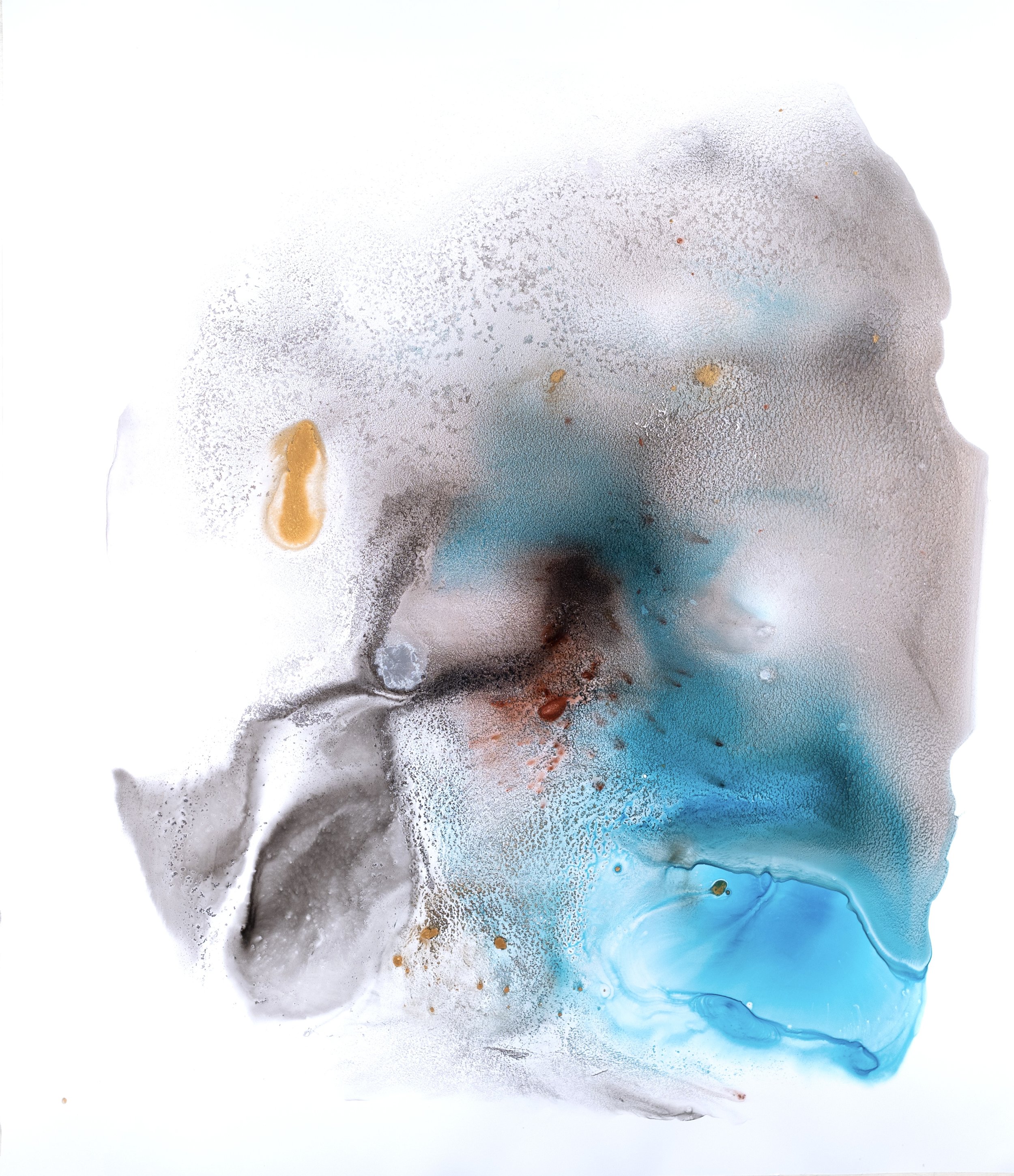 Interstellar. Snow and Acrylic Ink on Polypropylene. 30 x 26 in. 2021