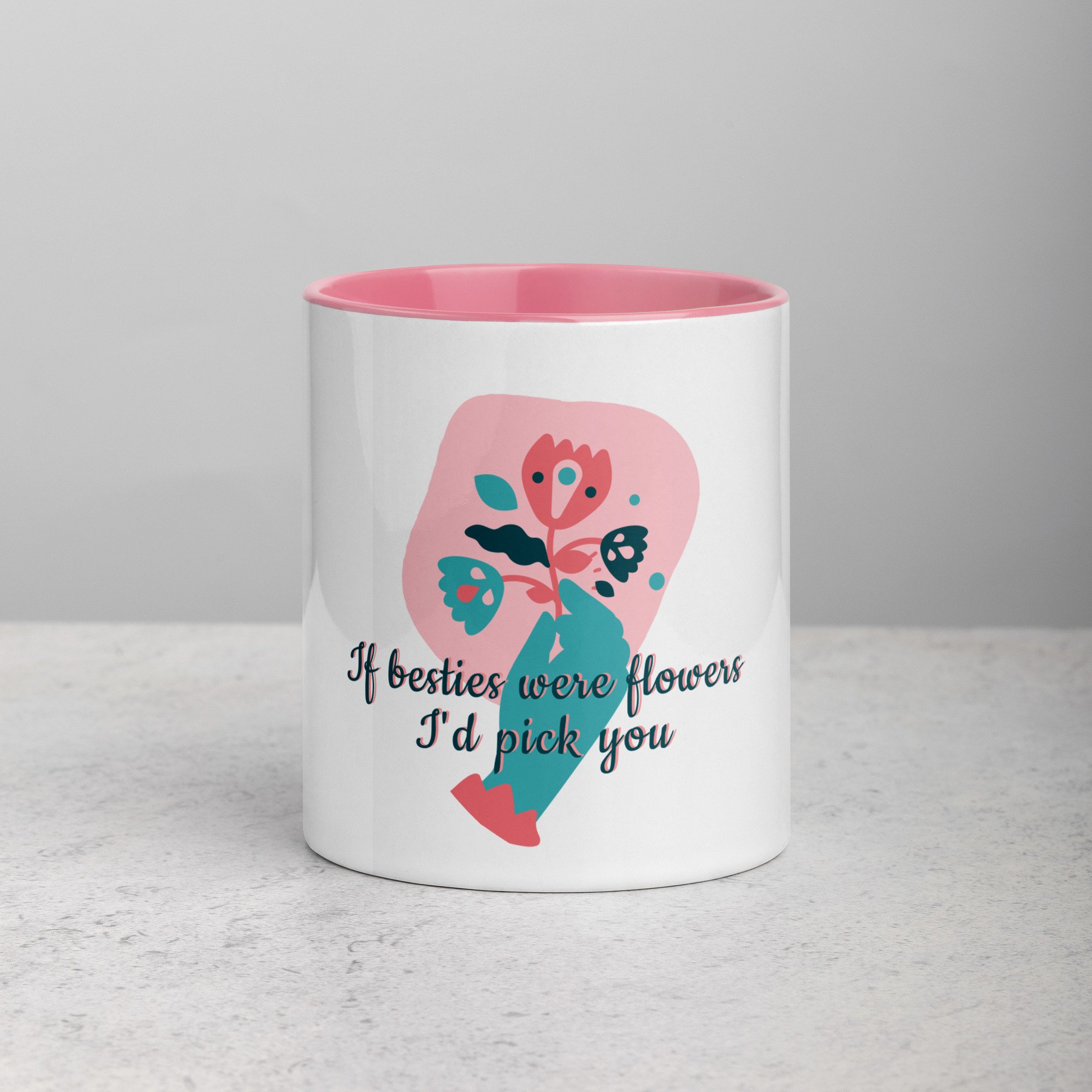 'Besties' Flower Mug