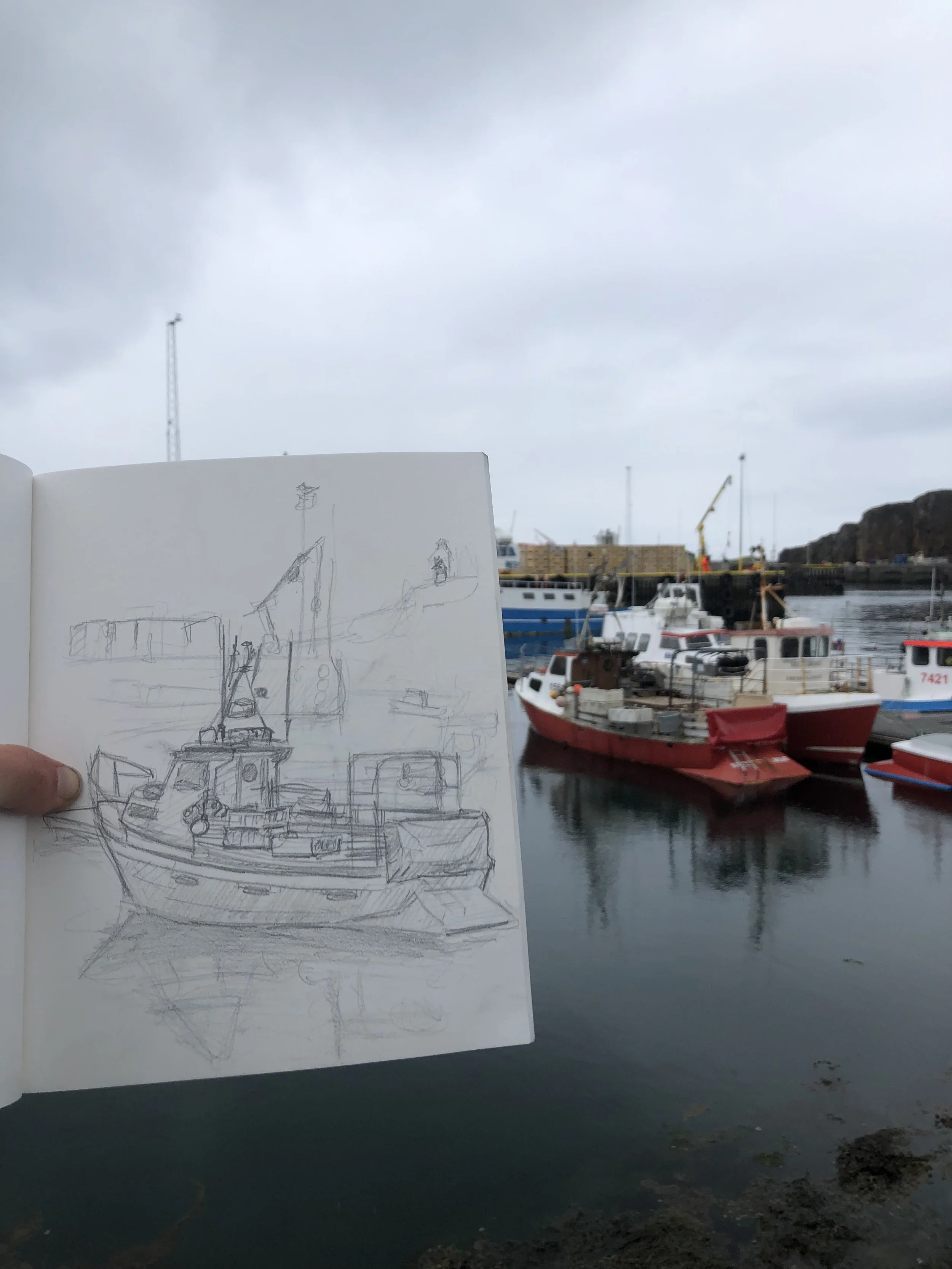 "Stykkishholmur Iceland", Graphite Sketch, (June 2023)