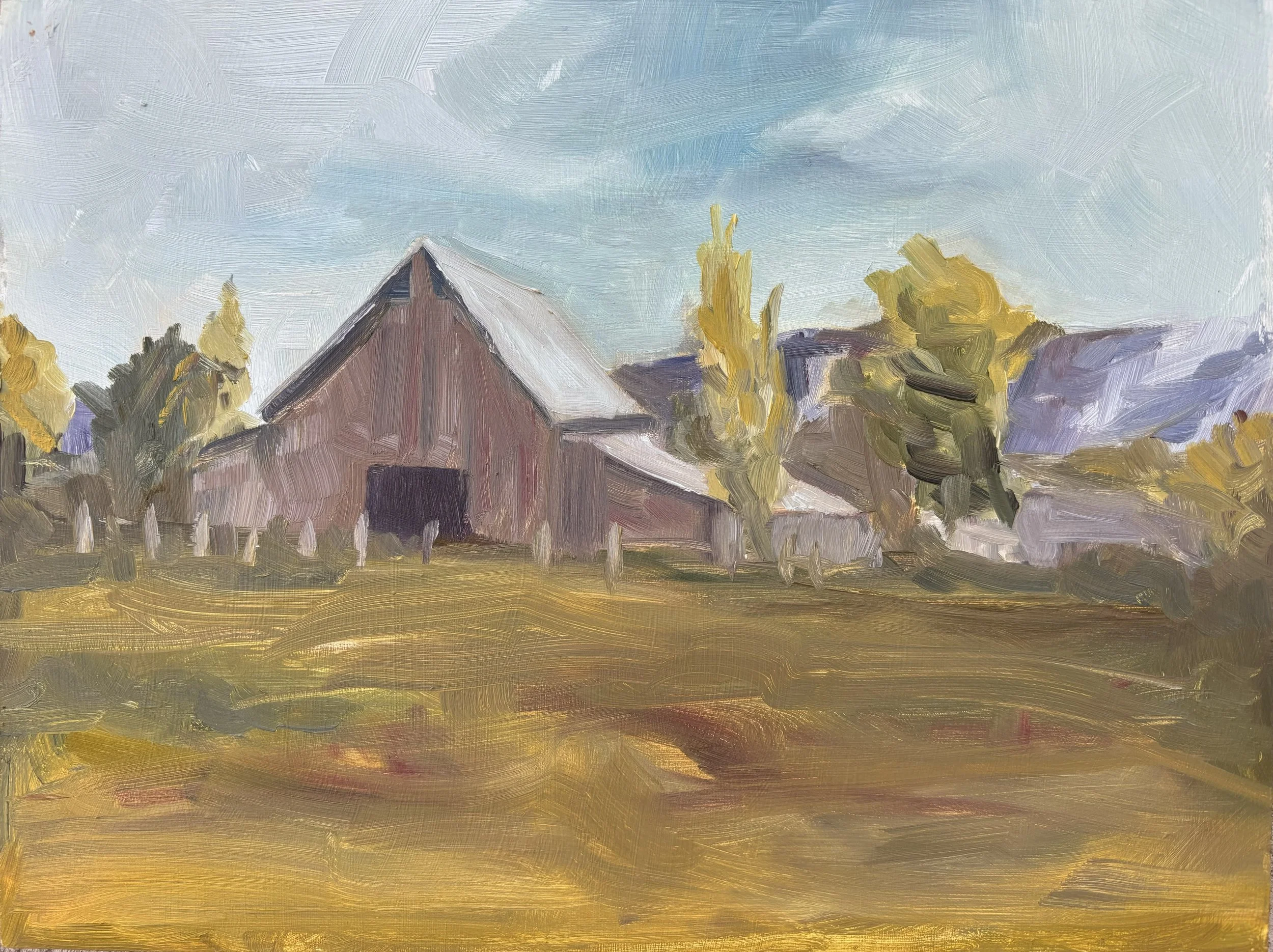 "Barn Study", (9x12"), Oil on Board, (April 2023)