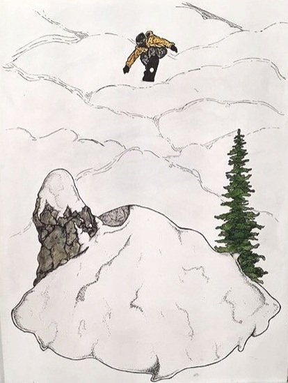 "Float On", (16x20"), Water color and Ink, (January 2019)