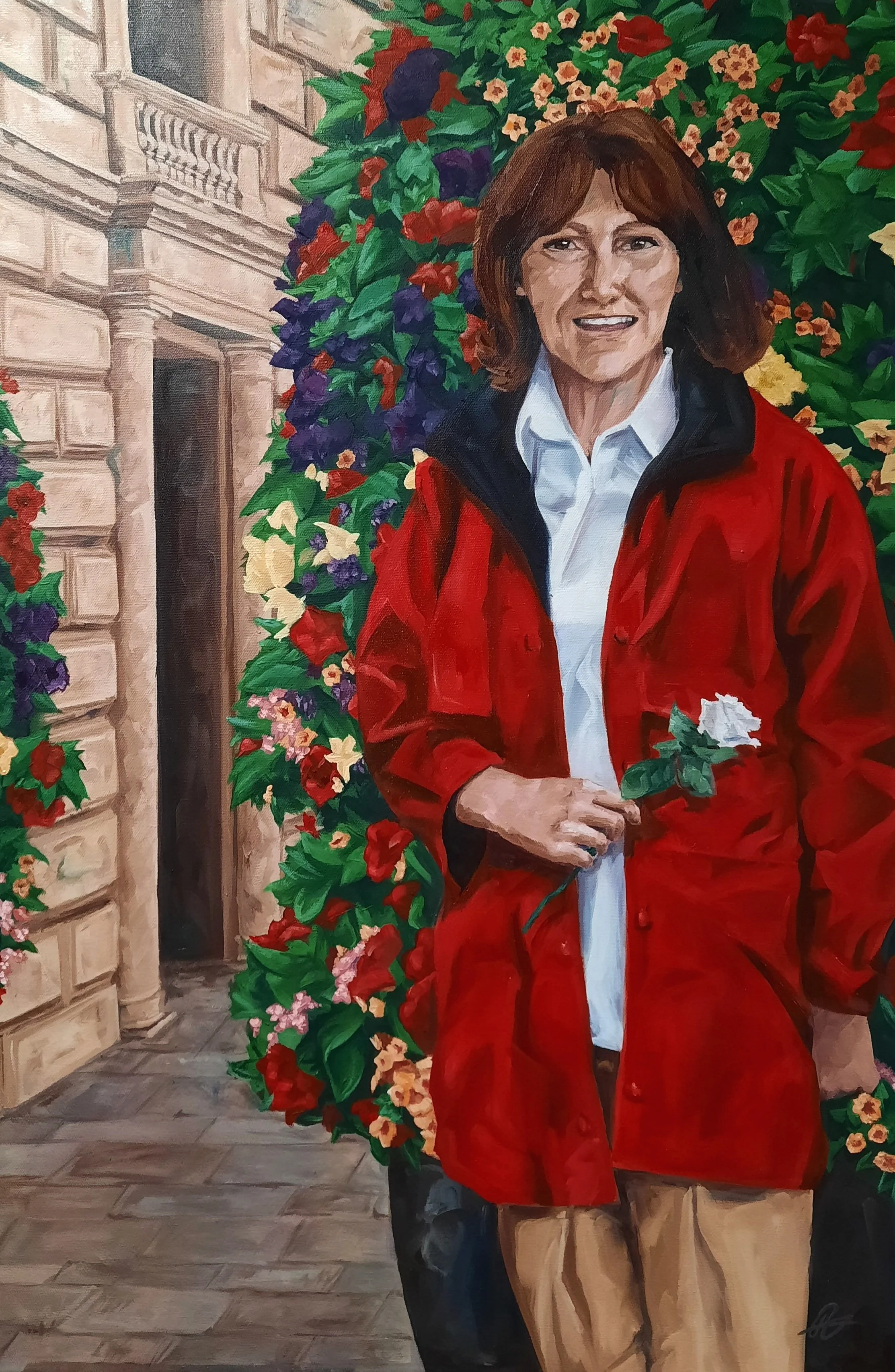 "Women with Flowers" (36x54") oil on canvas. (November, 2022). 