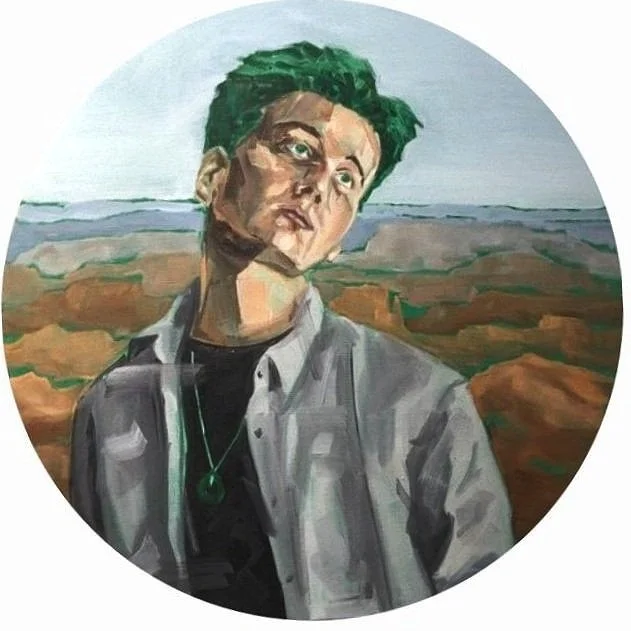 "Self Portrait" (24" diameter) Oil on Canvas, (November 2022)