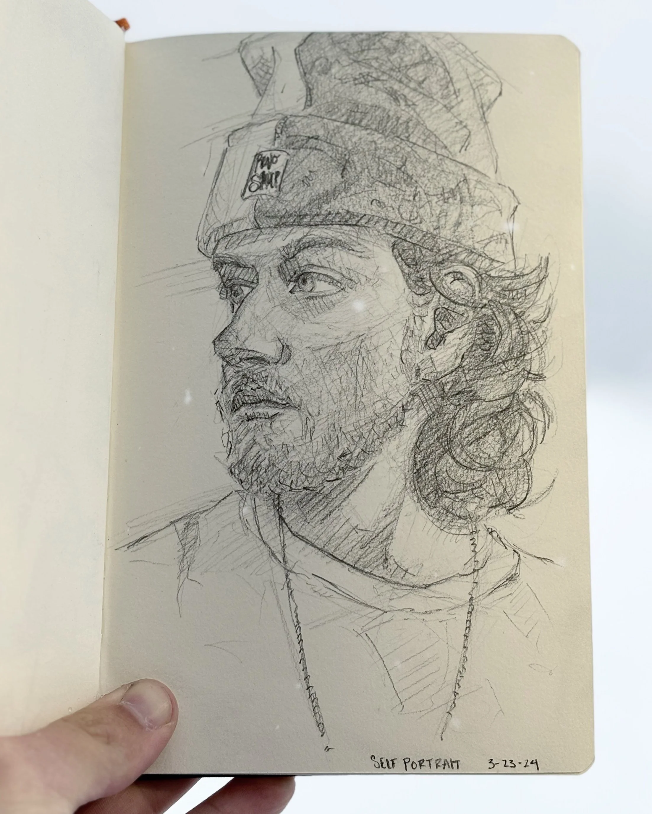 Self Portrait, Graphite Sketch (March 2024)