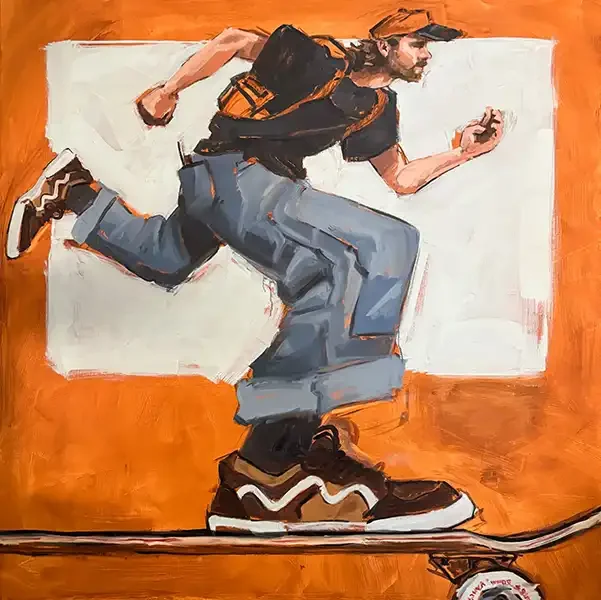 "Pushing" 48x48" oil on canvas