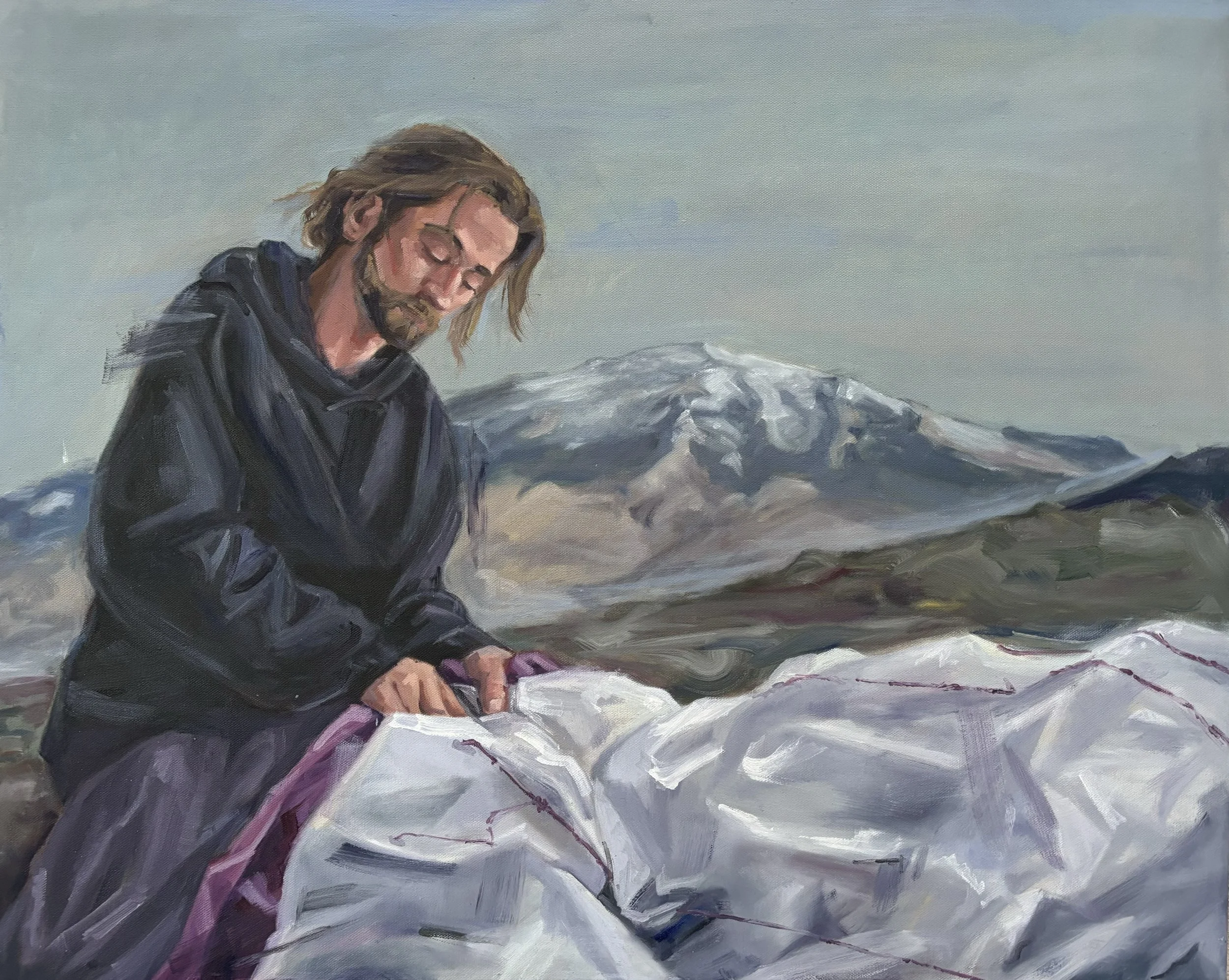 "Preparing to Fly", (24x30"), Oil on Canvas, (September 2023)