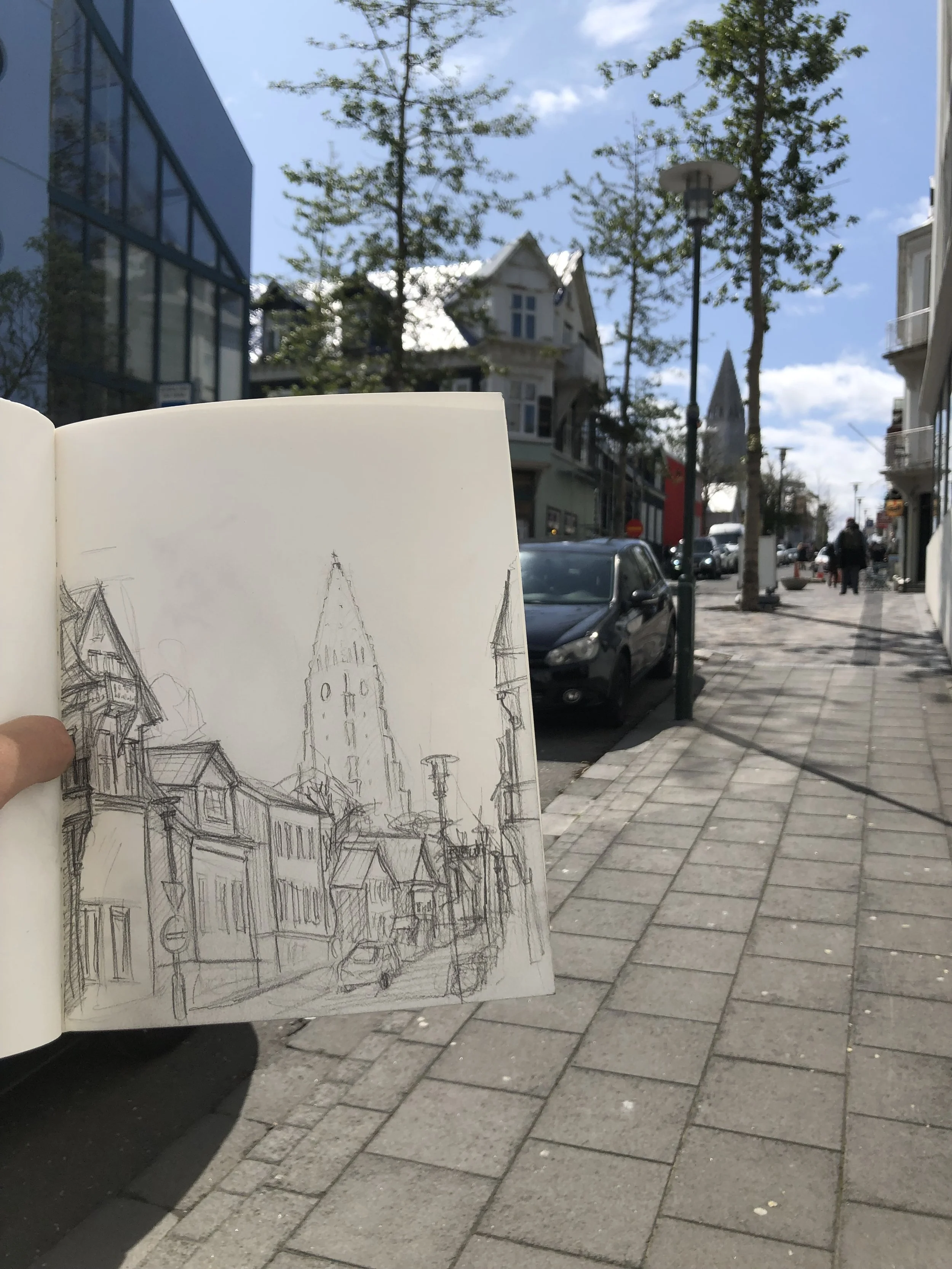 "Rejavik, Iceland", Graphite sketch, (June 2023)