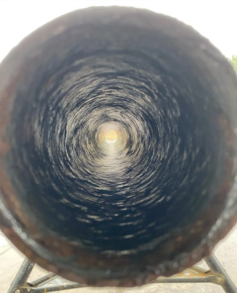 A pipe descaled by Drain Guys using specialized milling equipment.