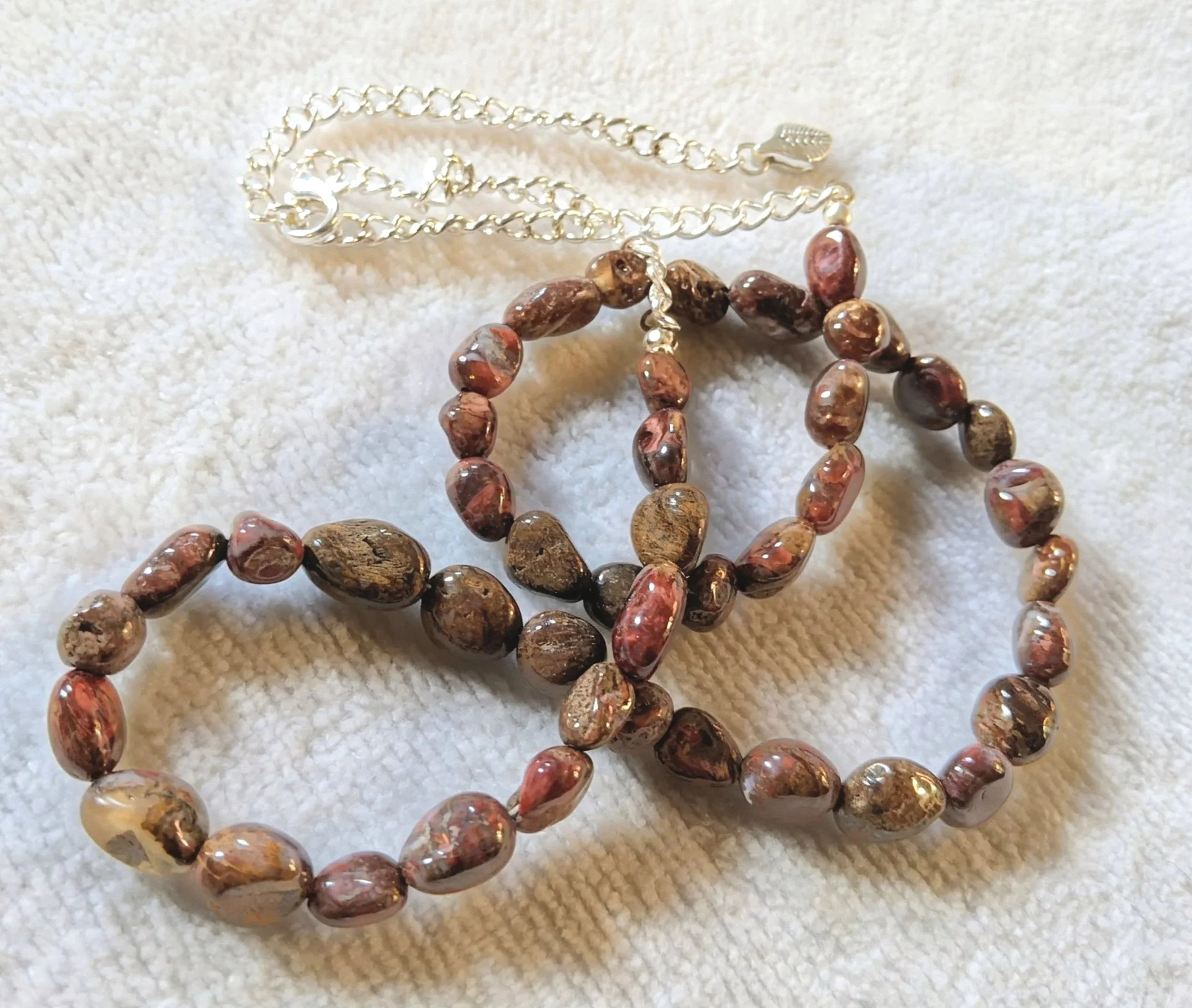 Pietersite & Silver Chain Necklace