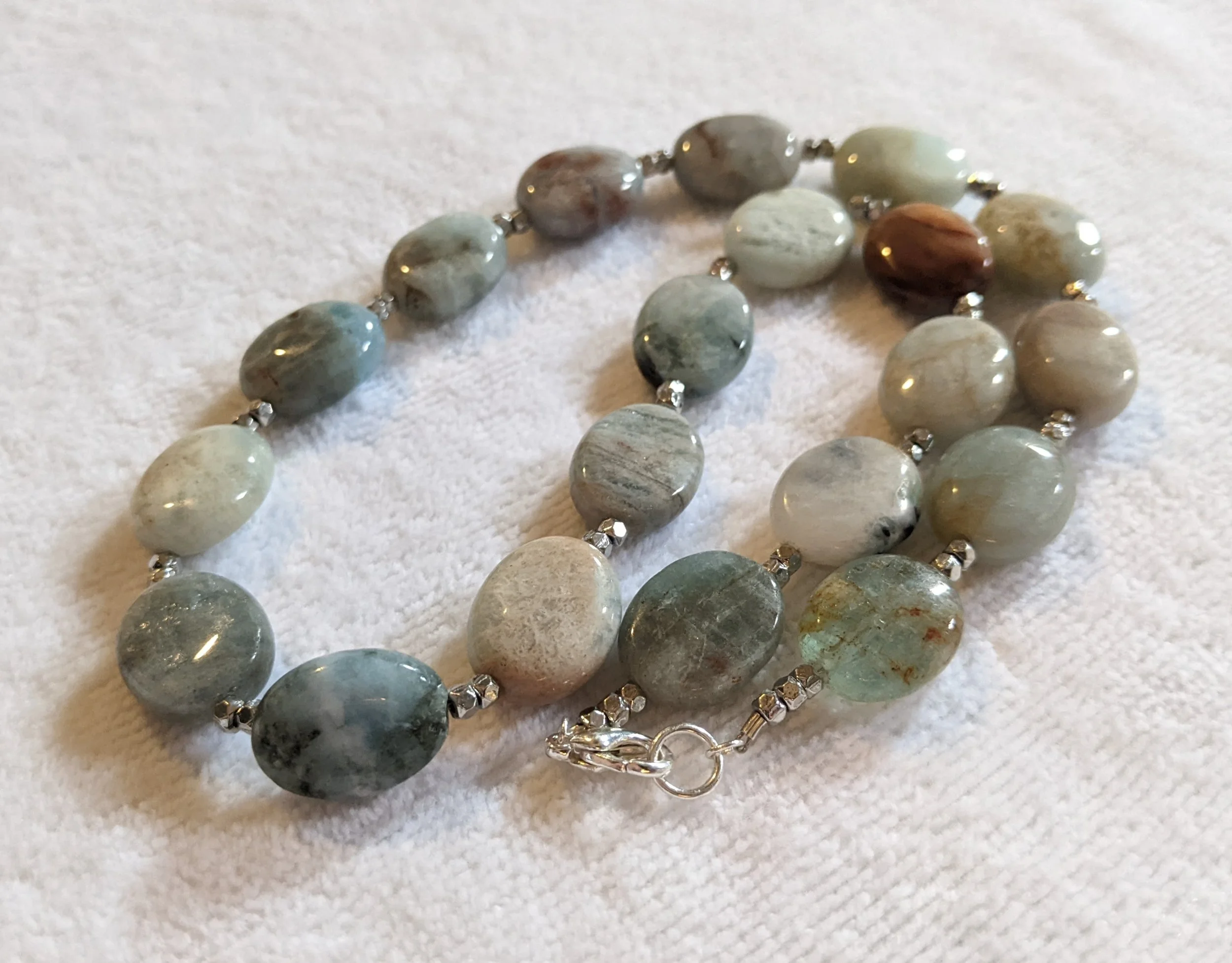 Natural Aquamarine & Silver Necklace