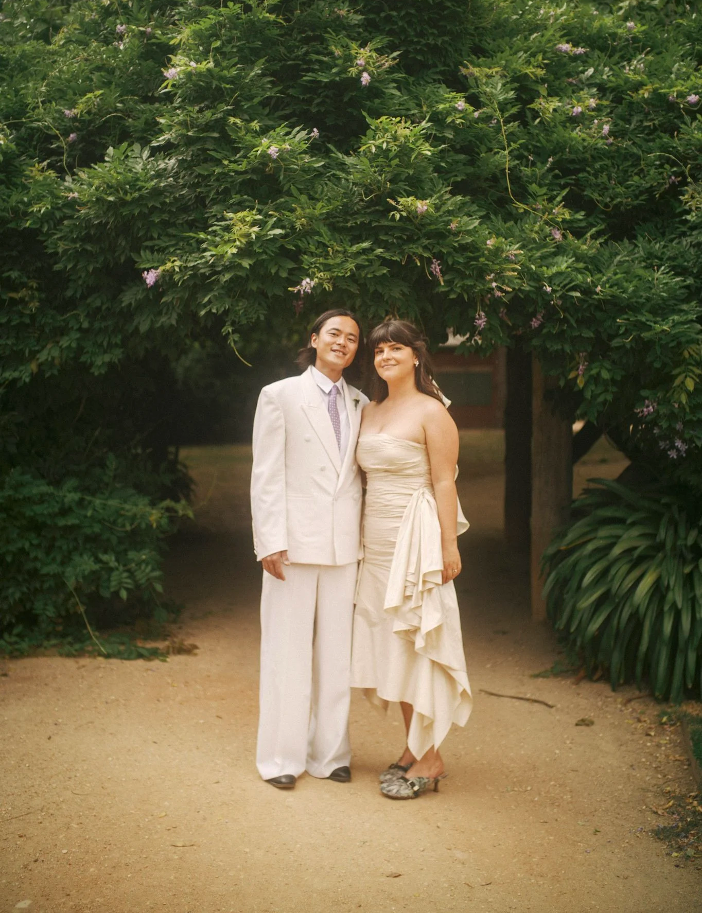 wedding gown for eva based on the echo dress, in cream silk dupion