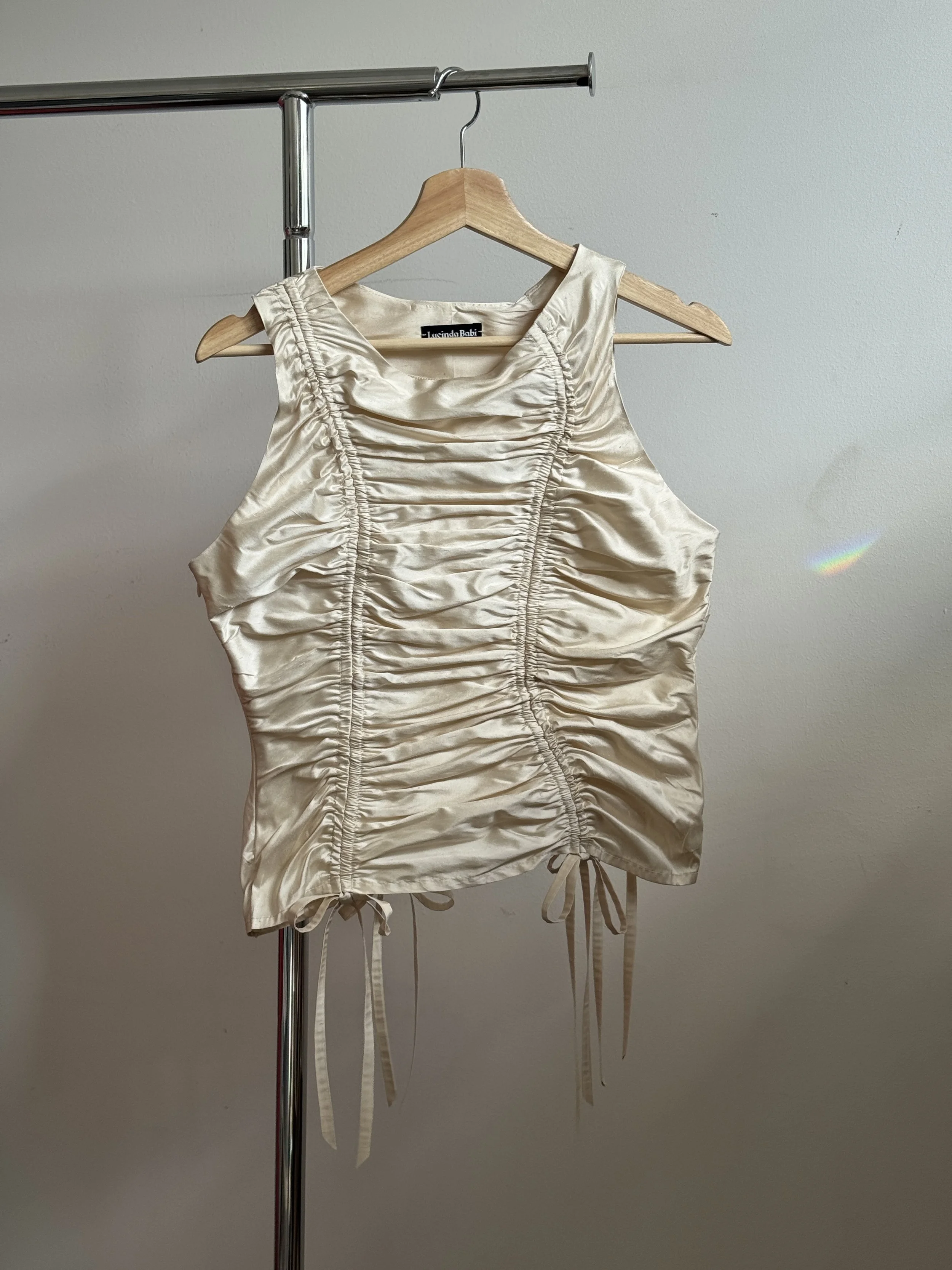 custom cream silk dupion top for mairead