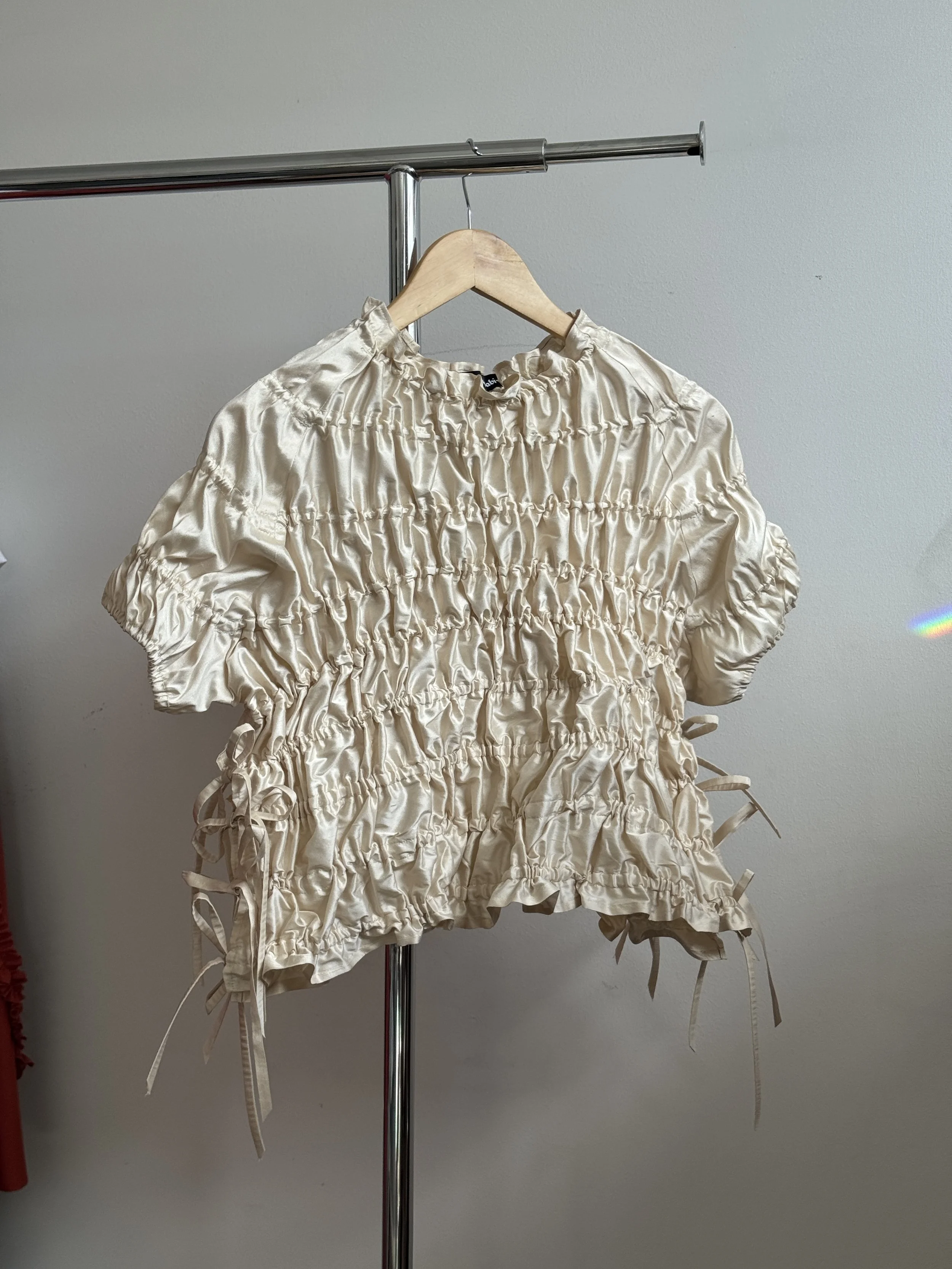 custom cream silk dupion top for jess