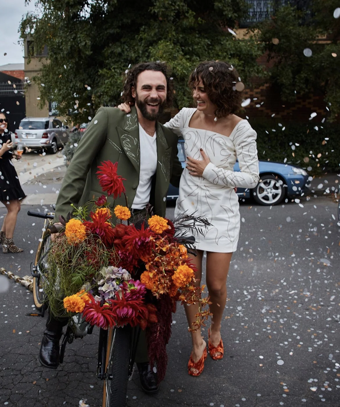 western-inspired minidress for hannah in cream brushed denim