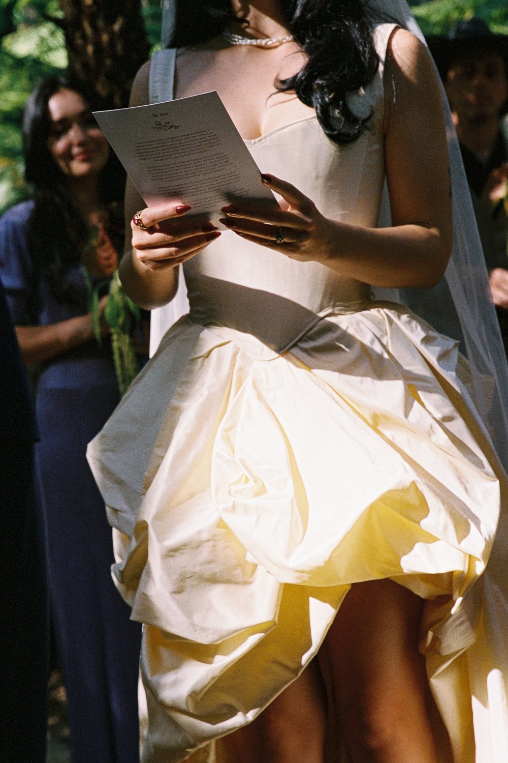 full look for alesja: corset and skirt in butter silk dupion,  with tulle veil