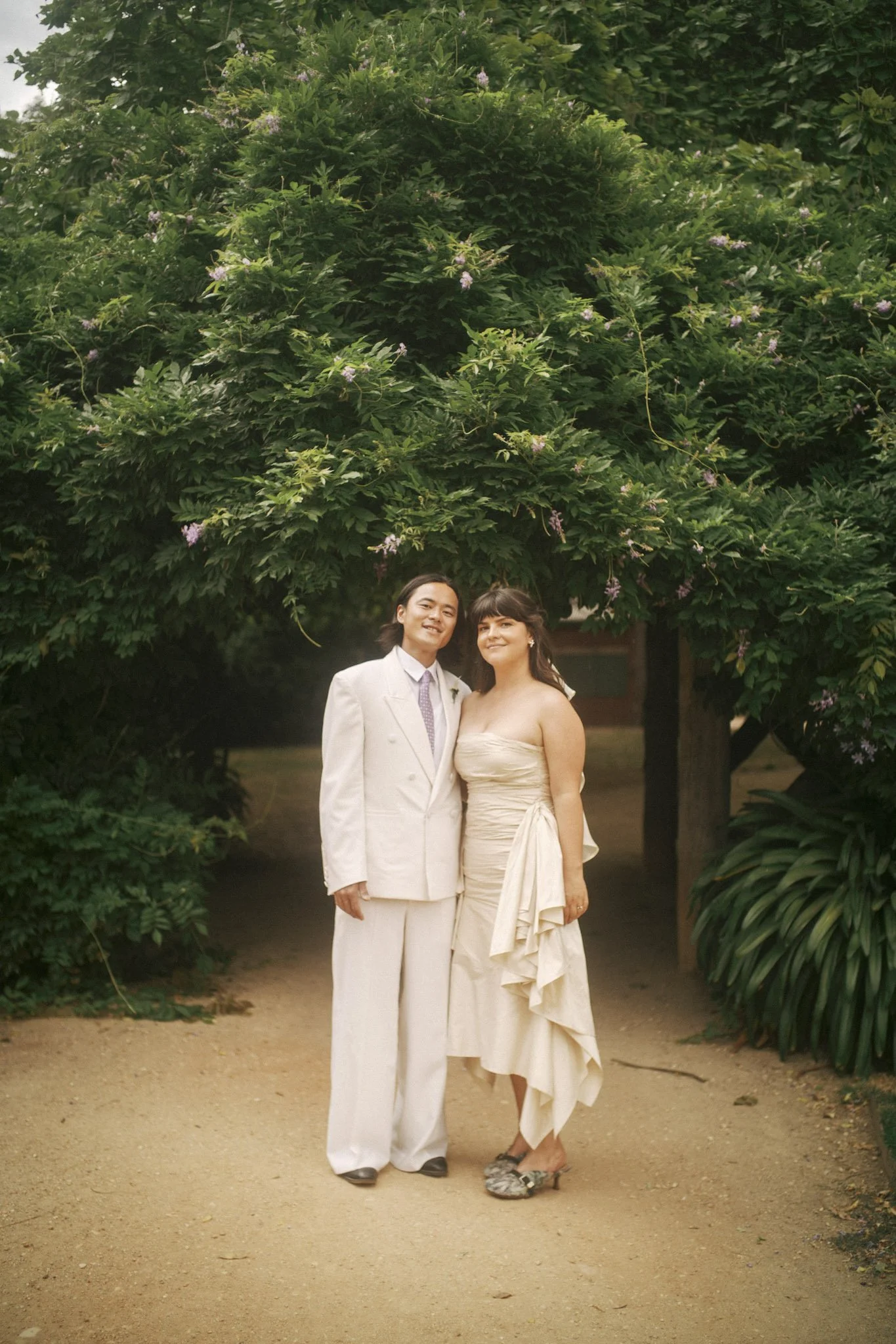 wedding gown for eva based on the echo dress, in cream silk dupion