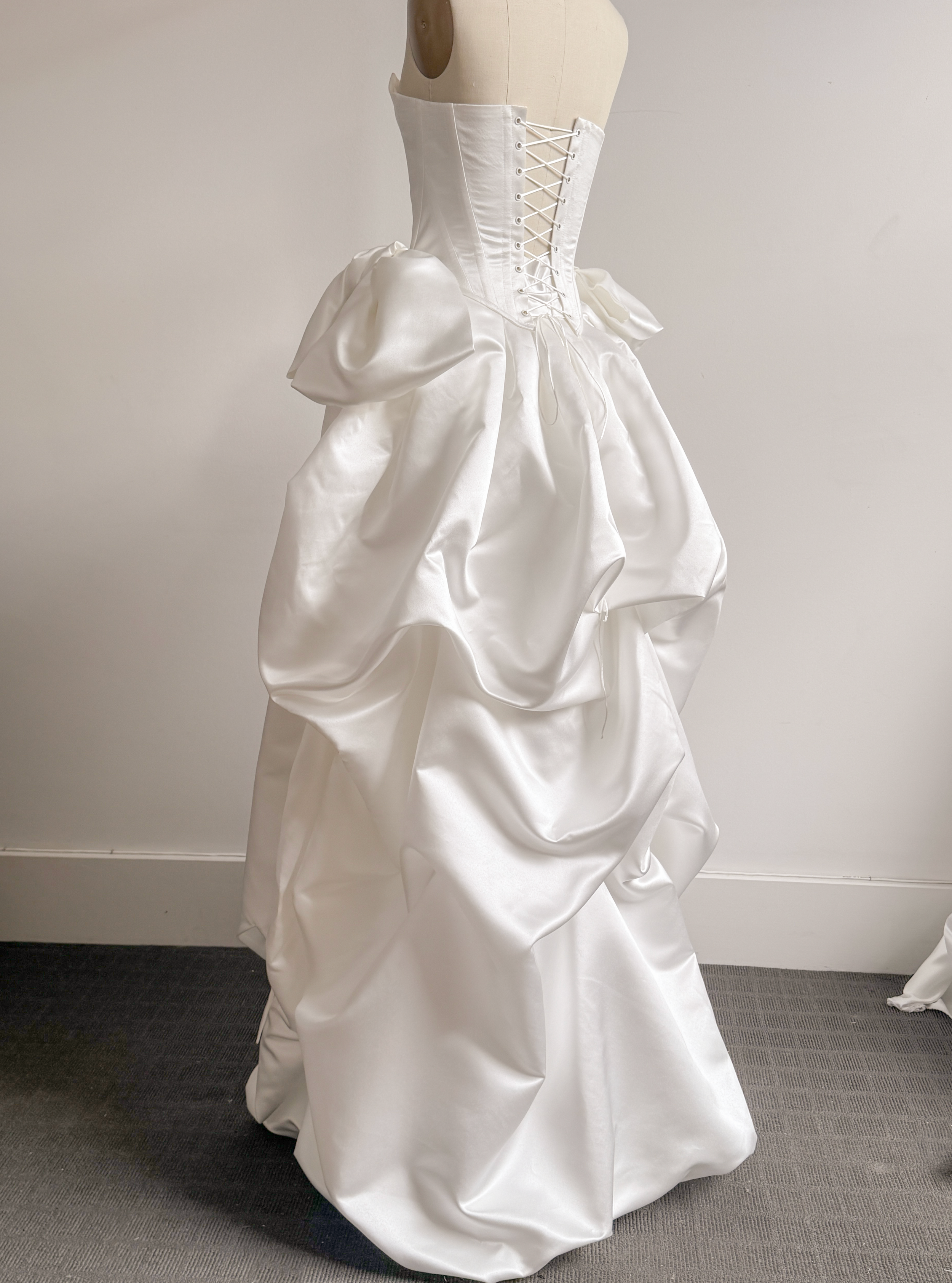 bridal look in satin for fran
