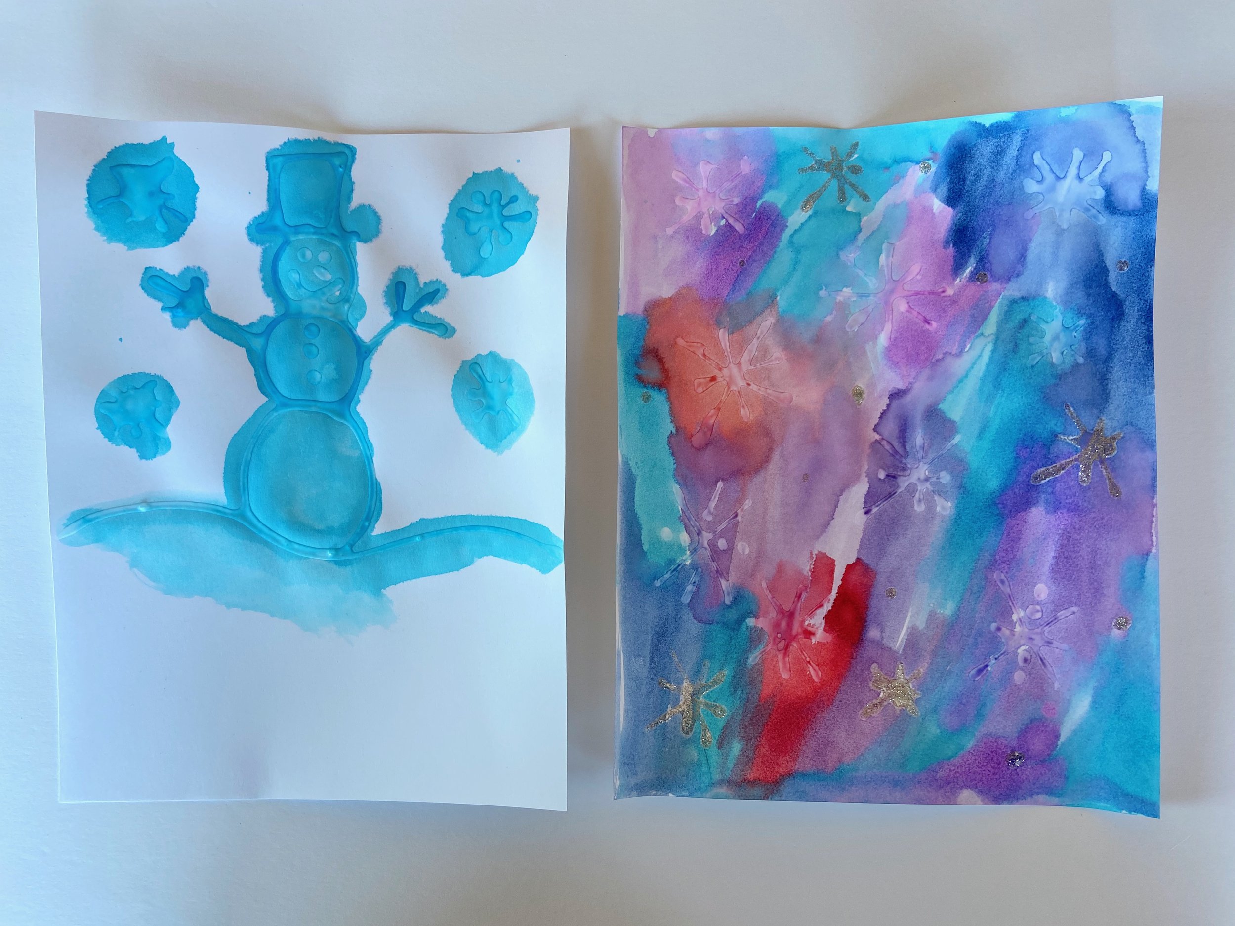 Winter Glue Resist Art
