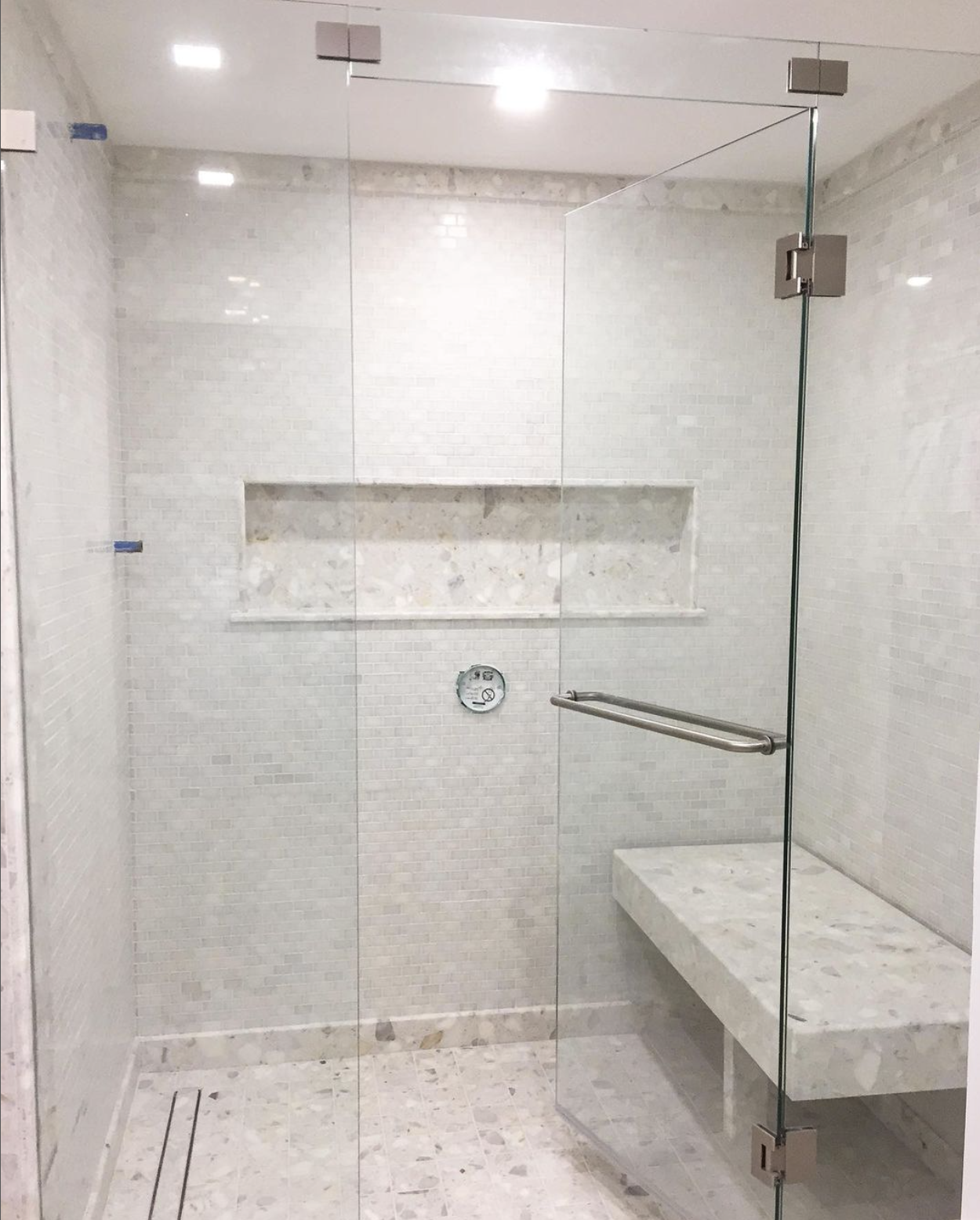 stone mosaic bathroom shower 