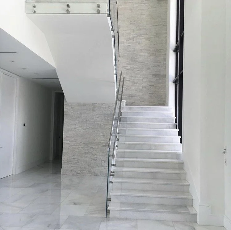 natural stone staircase and flooring