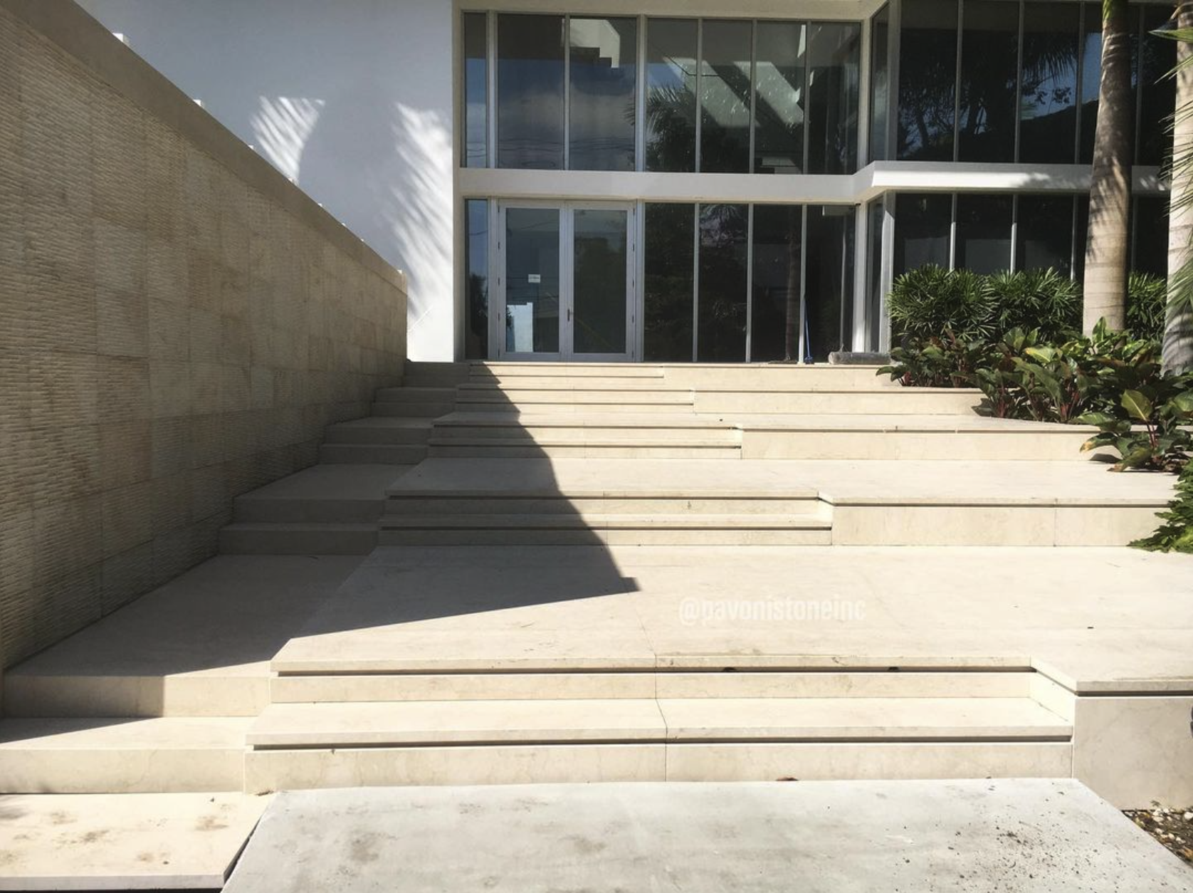 crema marfil entrance staircase
