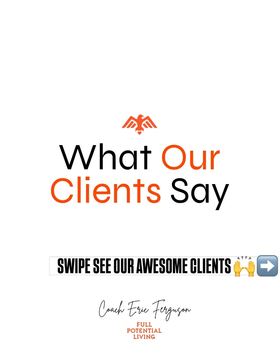 Happy Clients - Happy Business 🌟🌟🌟🌟🌟

Changing the trajectory of leaders business &amp; lives 
Through high-performance coaching is an absolute gift! 

We love our clients! This is a thank you. 

Great people
Great community
Leaders in their own