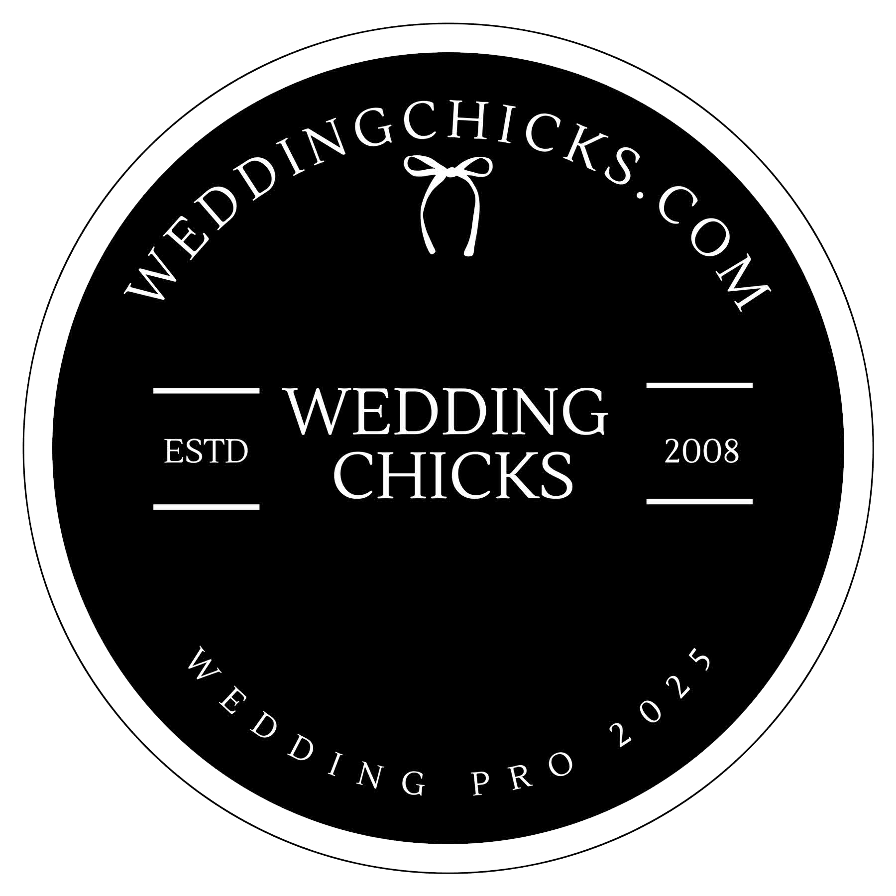 black wedding chicks badge
