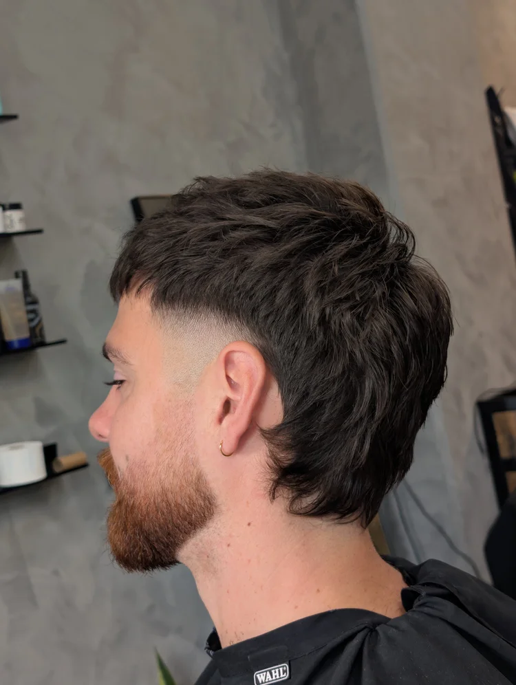 Finished fade with textured top, side profile