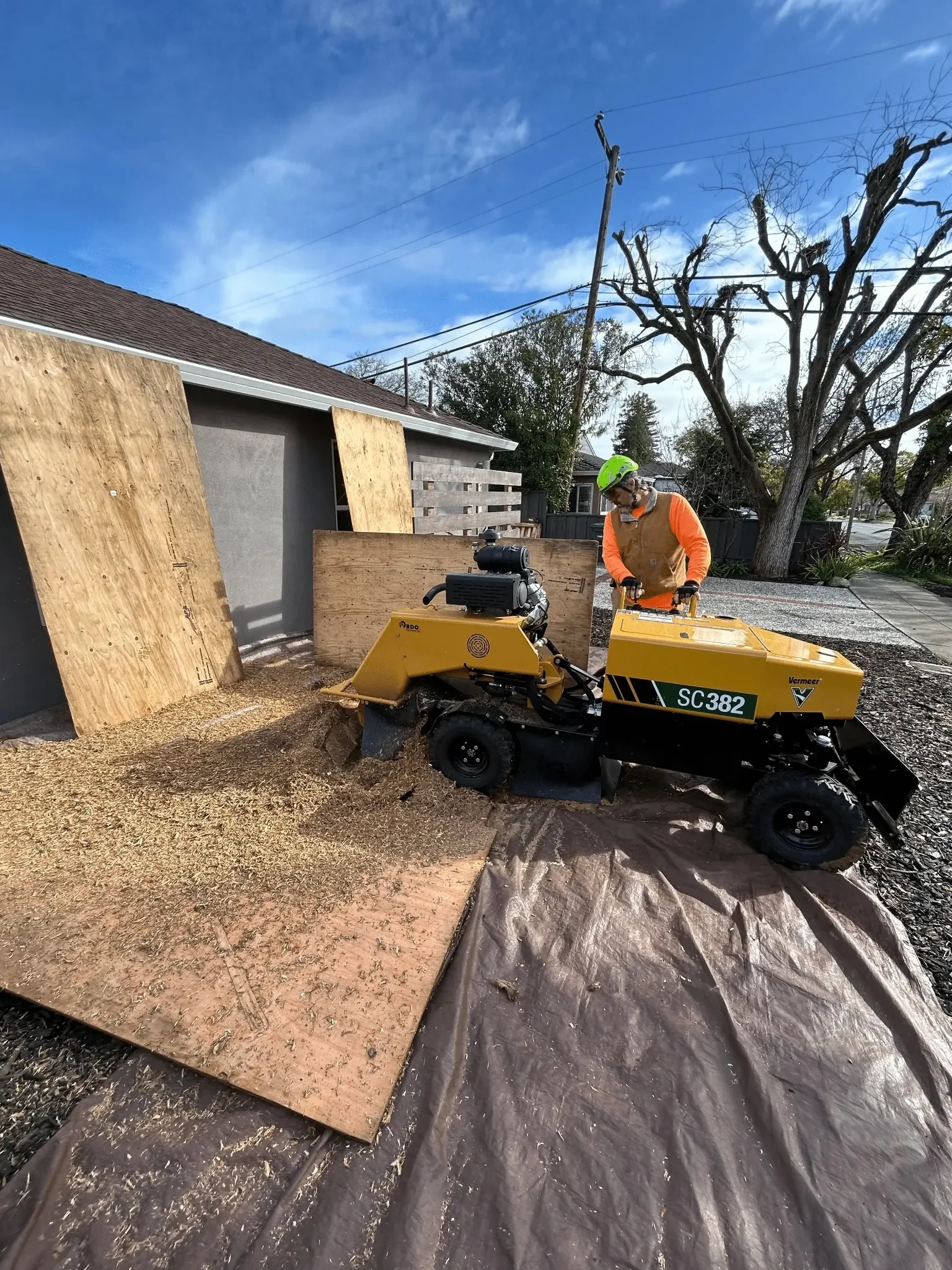 Stump grinding in Menlo Park