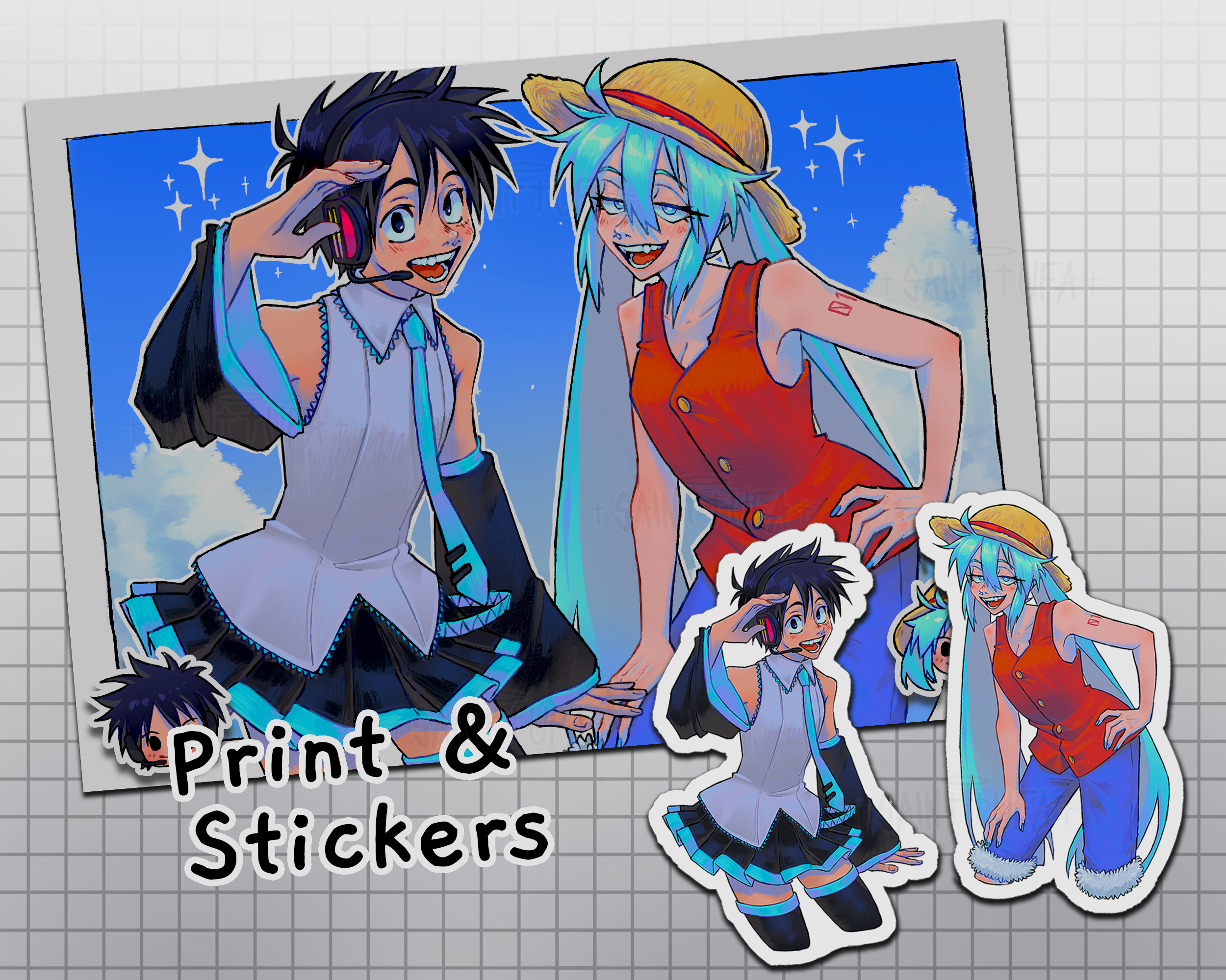 Singer and Pirate Print & Stickers