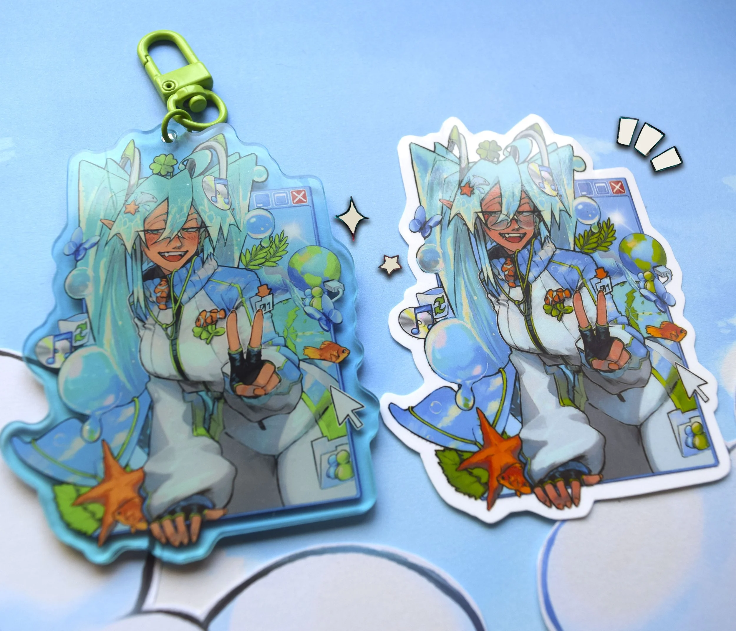 ☆3'' FRUTIGER AERO Keychain + Sticker ☆